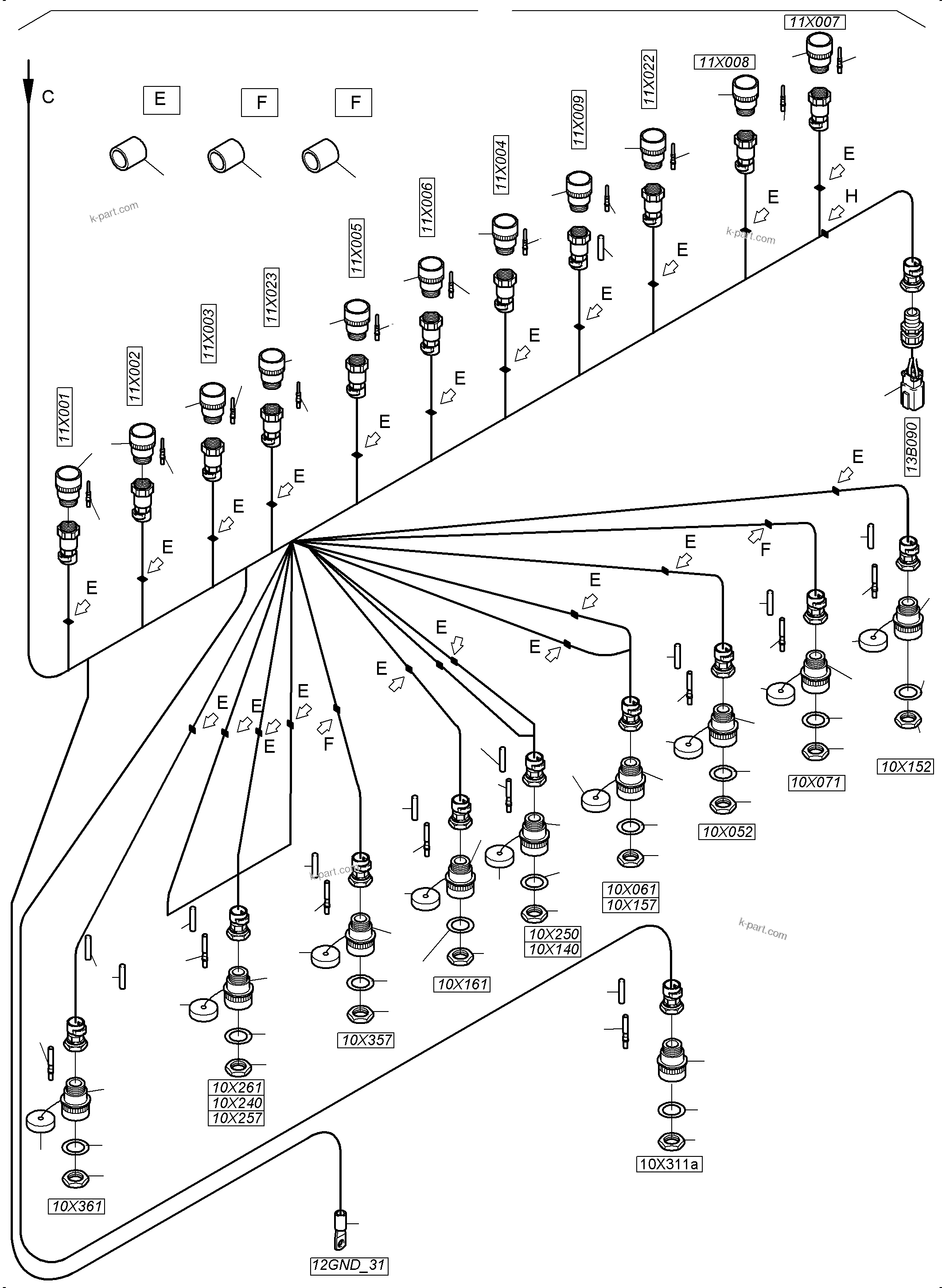 Komatsu parts book diagram for PC4000-6 S/N 08248: ELECTRIC - CAB SUPPORT