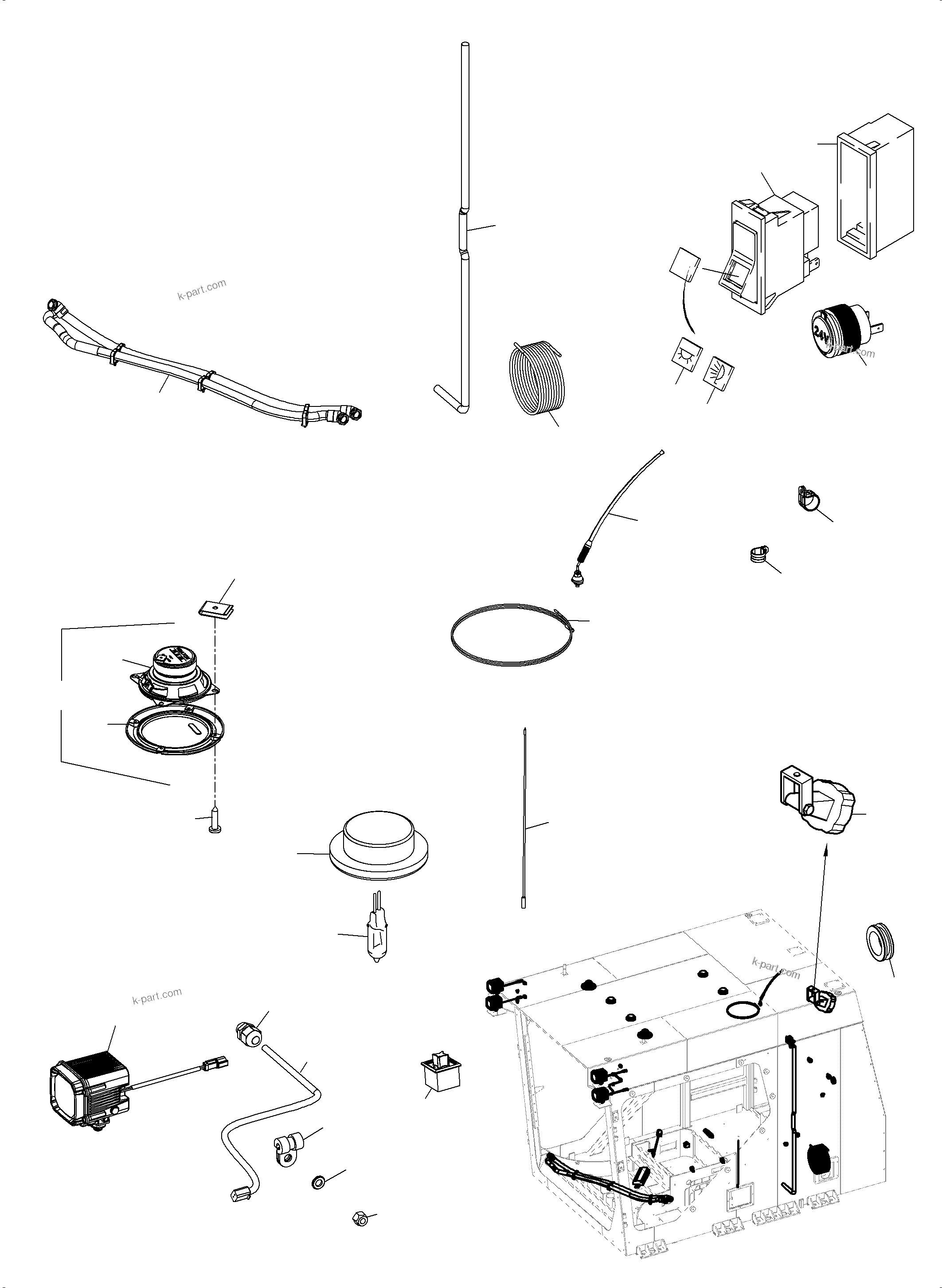 Komatsu parts book diagram for PC4000-6 S/N 08248: OPERATOR'S CAB PART 1