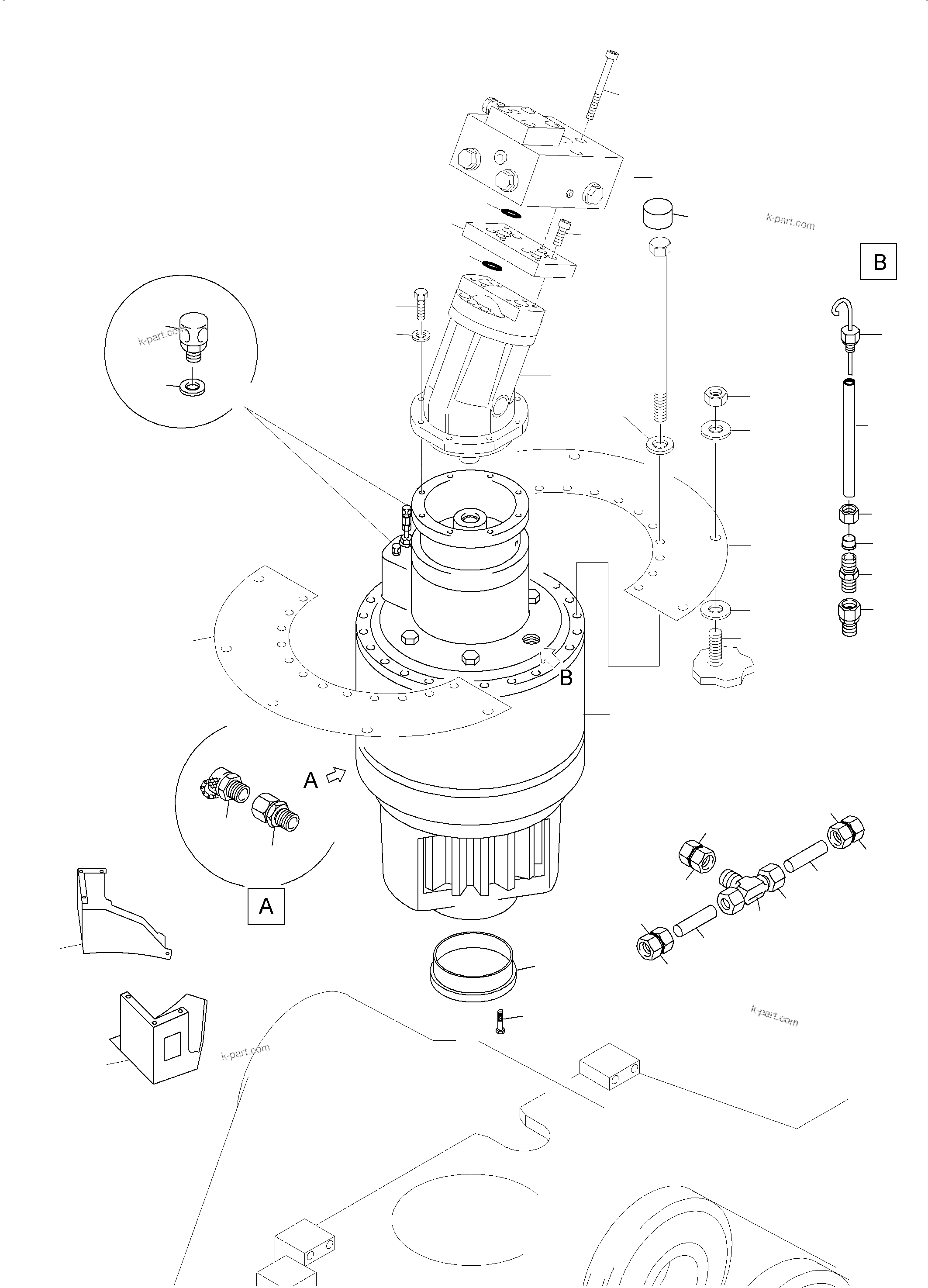 Komatsu parts book diagram for PC4000-6 S/N 08248: SLEW GEAR ARR.