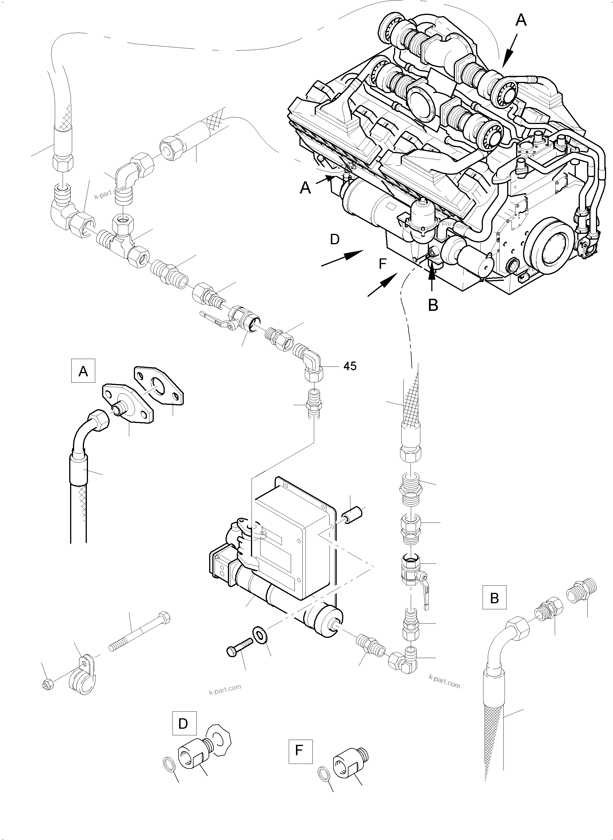 Komatsu parts book diagram for PC4000-6 S/N 08248: TEMPERATURE CONDITIONING - WATER AND HYDRAULIC OIL