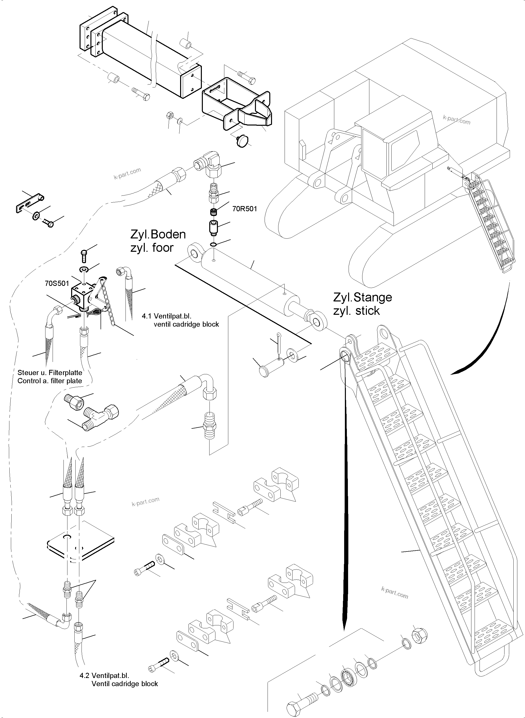 Komatsu parts book diagram for PC4000-6 S/N 08248: STEPS