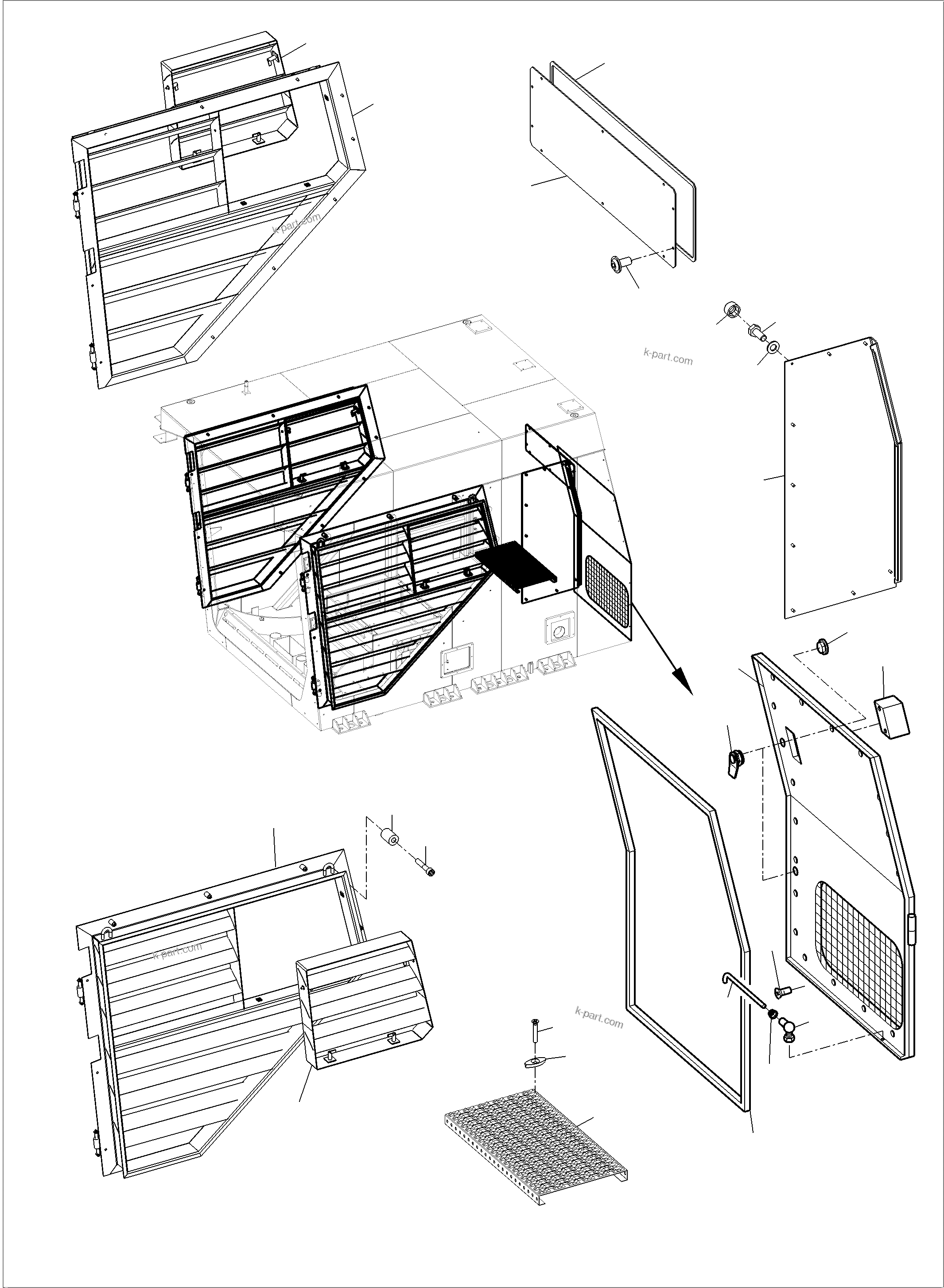 Komatsu parts book diagram for PC4000-6 S/N 08248: OPERATOR'S CAB PART 2
