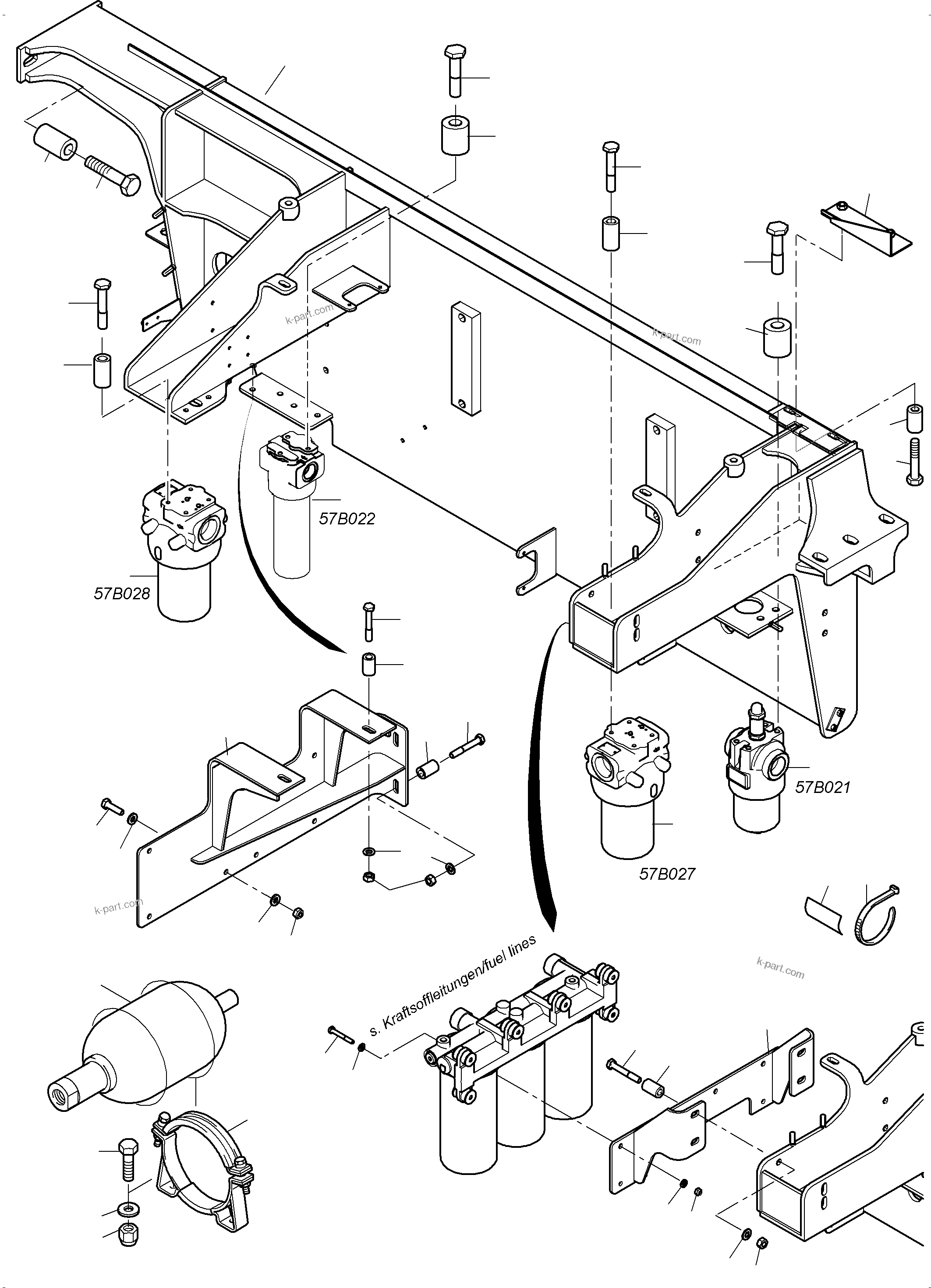 Komatsu parts book diagram for PC4000-6 S/N 08248: CONTROL- AND FILTER PLATE
