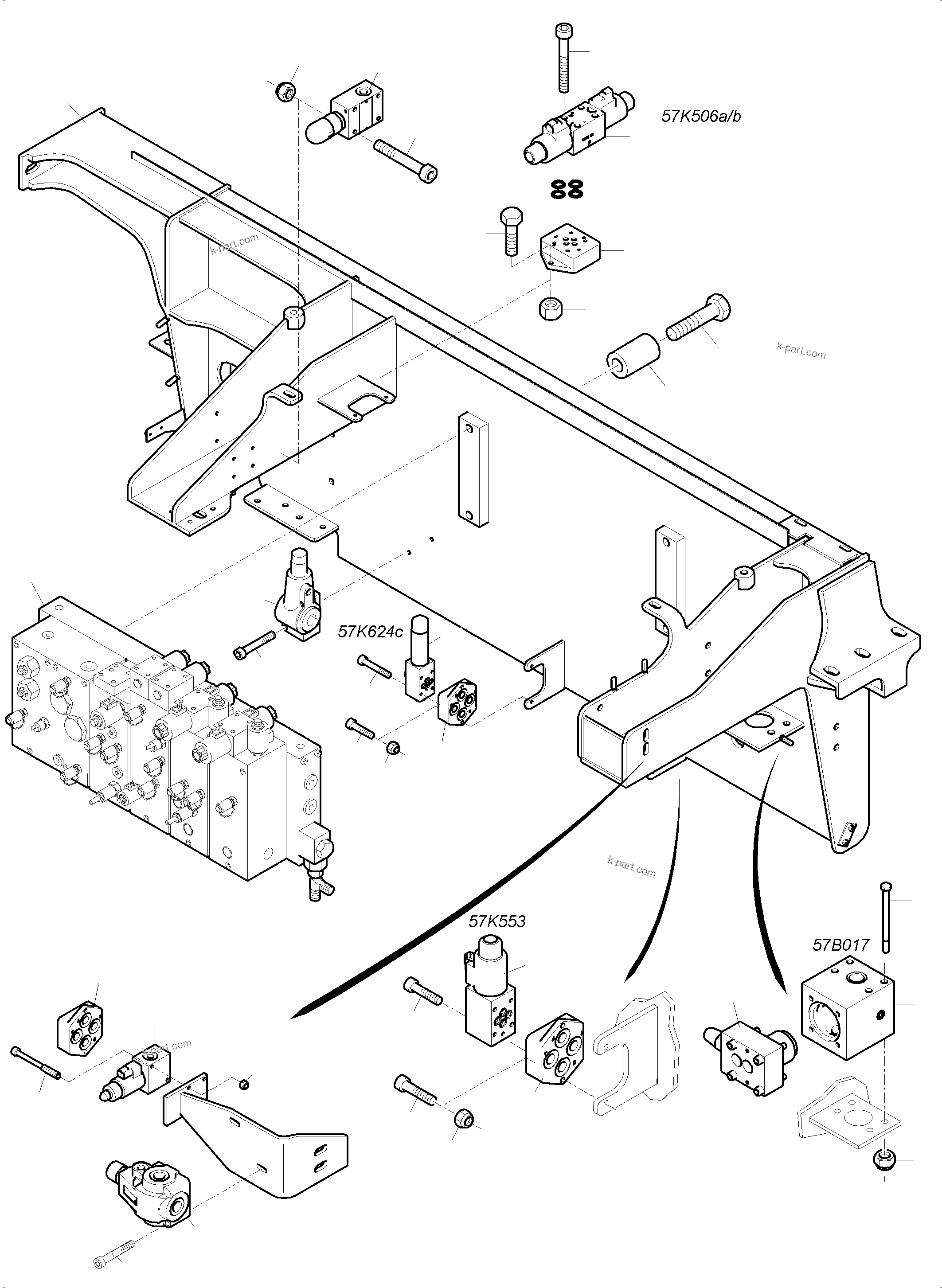 Komatsu parts book diagram for PC4000-6 S/N 08248: CONTROL- AND FILTER PLATE