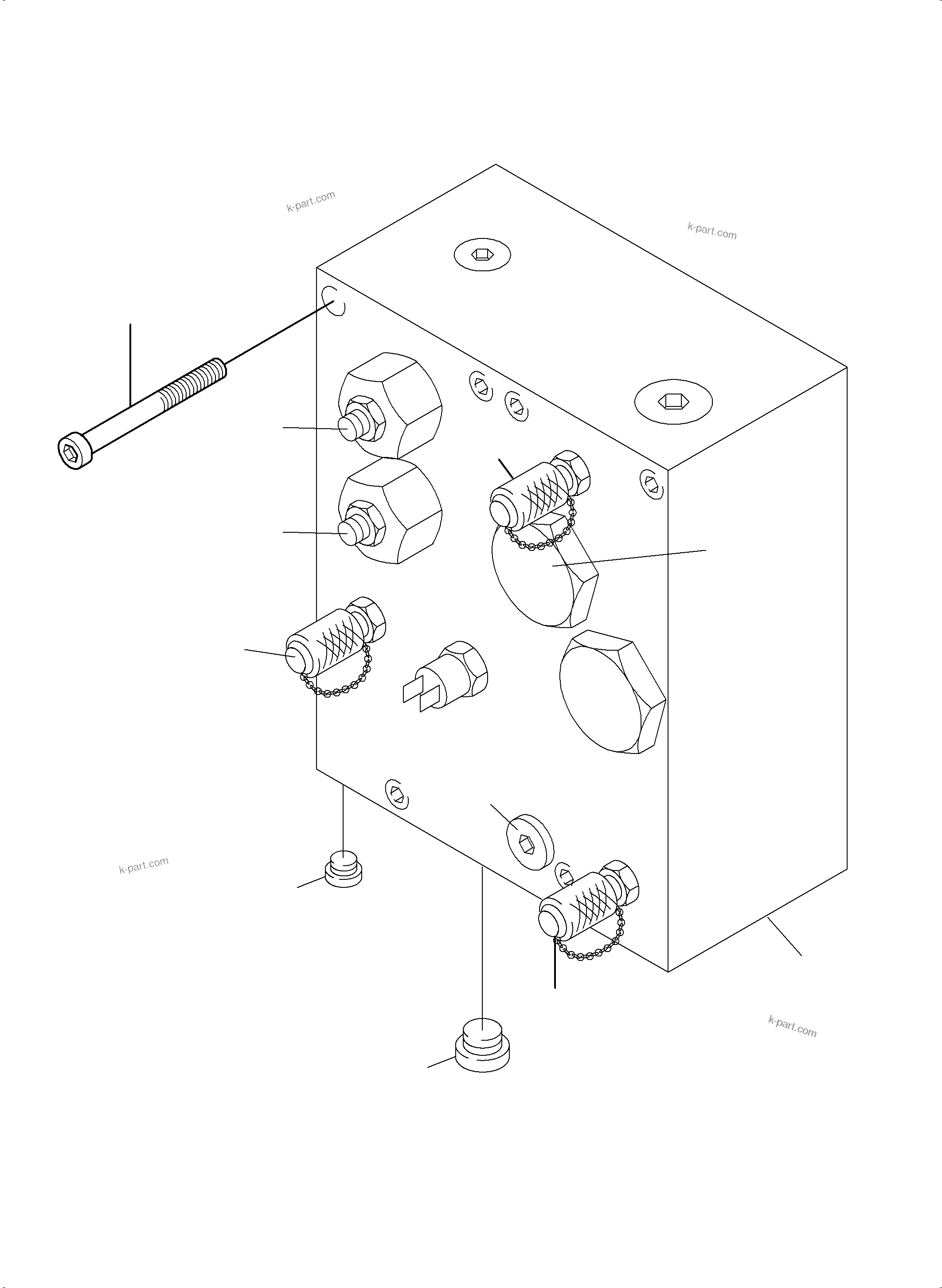 Komatsu parts book diagram for PC4000-6E S/N 08265: VALVE - PILOT OIL BLOCK 1 DRIVE