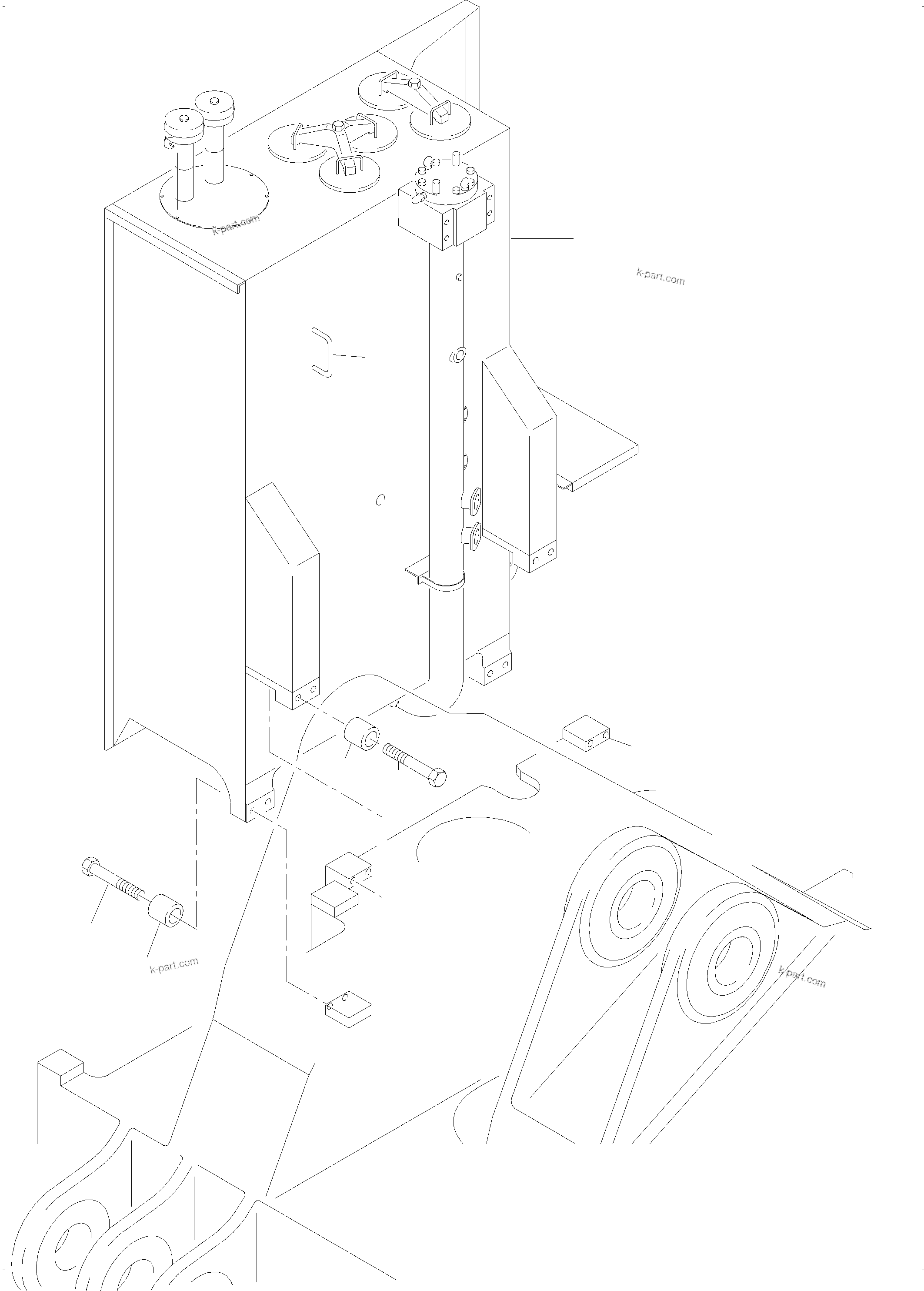 Komatsu parts book diagram for PC4000-6E S/N 08265: MAIN OIL TANK, MOUNTING