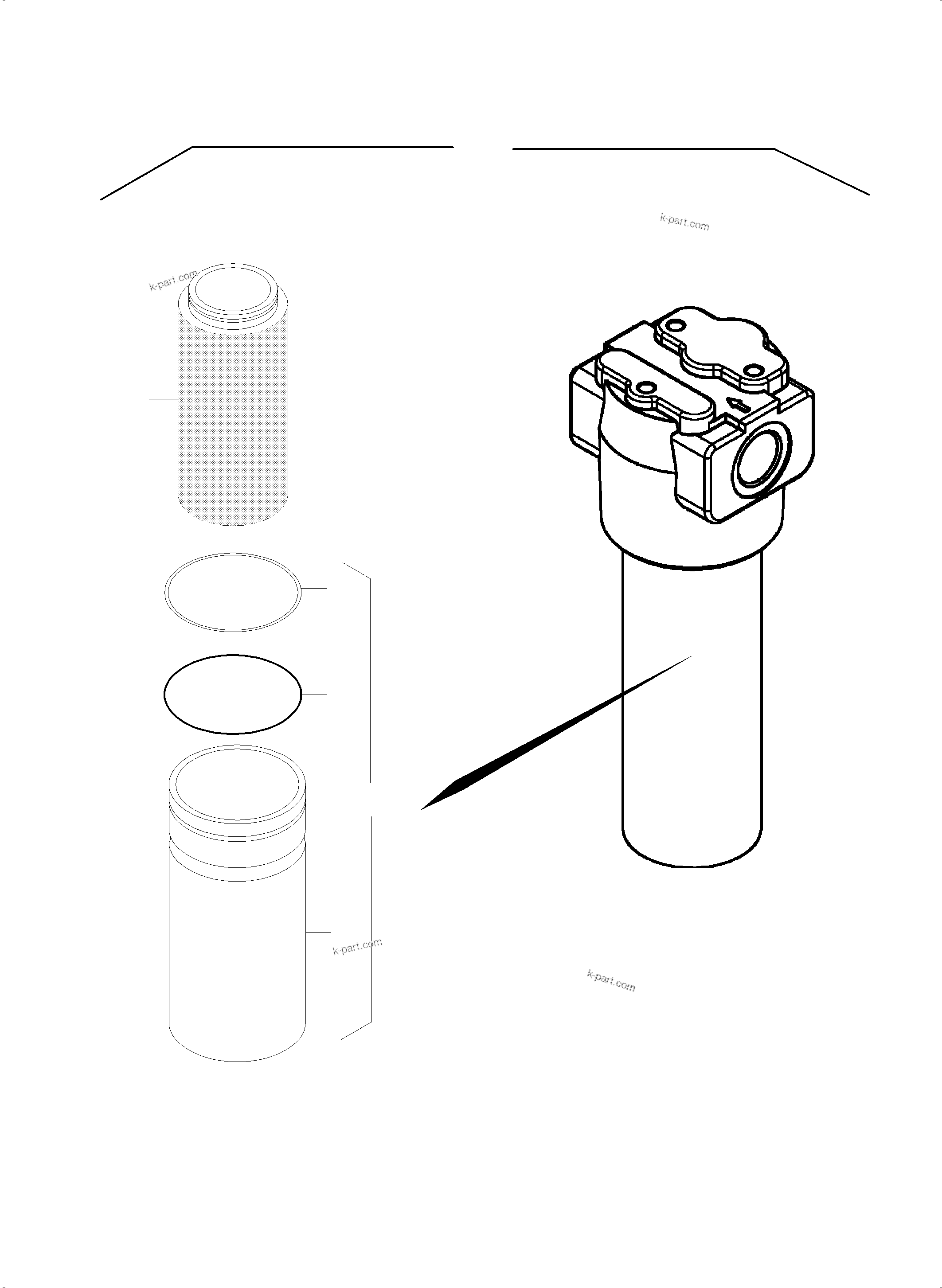 Komatsu parts book diagram for PC4000-6E S/N 08265: HYDRAULIC FILTER