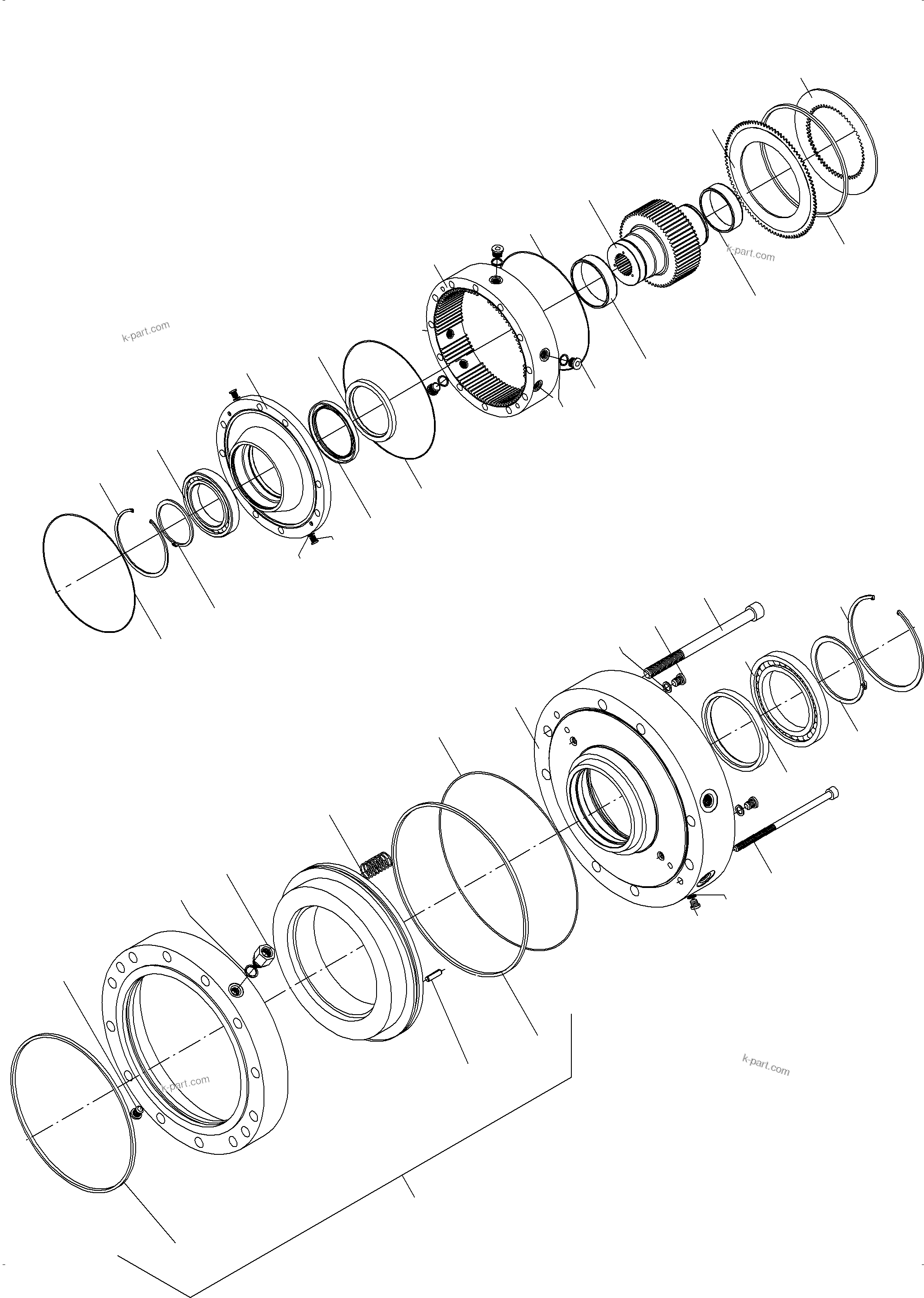 Komatsu parts book diagram for PC4000-6E S/N 08265: SLEW GEAR