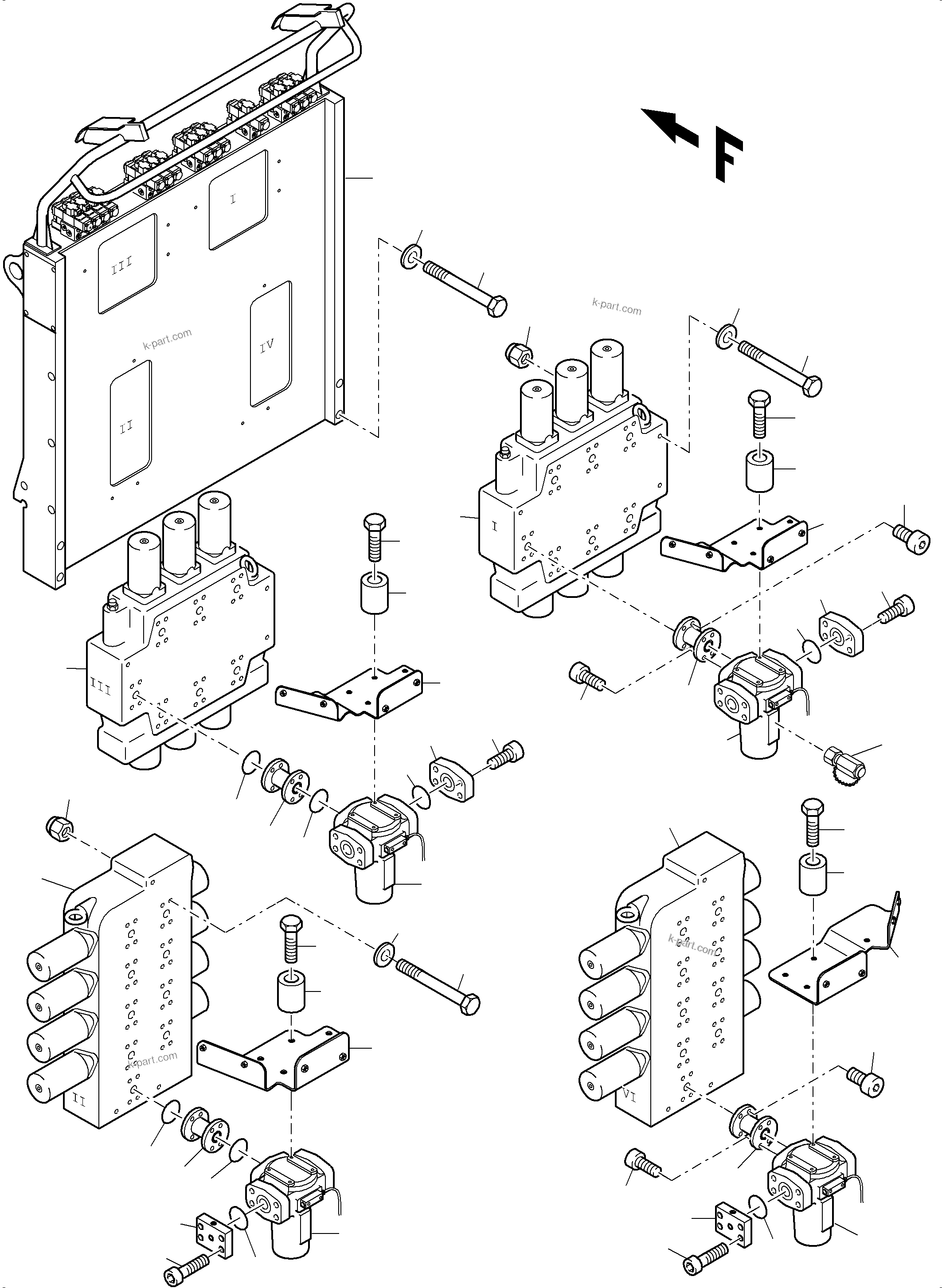 Komatsu parts book diagram for PC4000-6E S/N 08265: CONTROL UNIT, MOUNTING FS