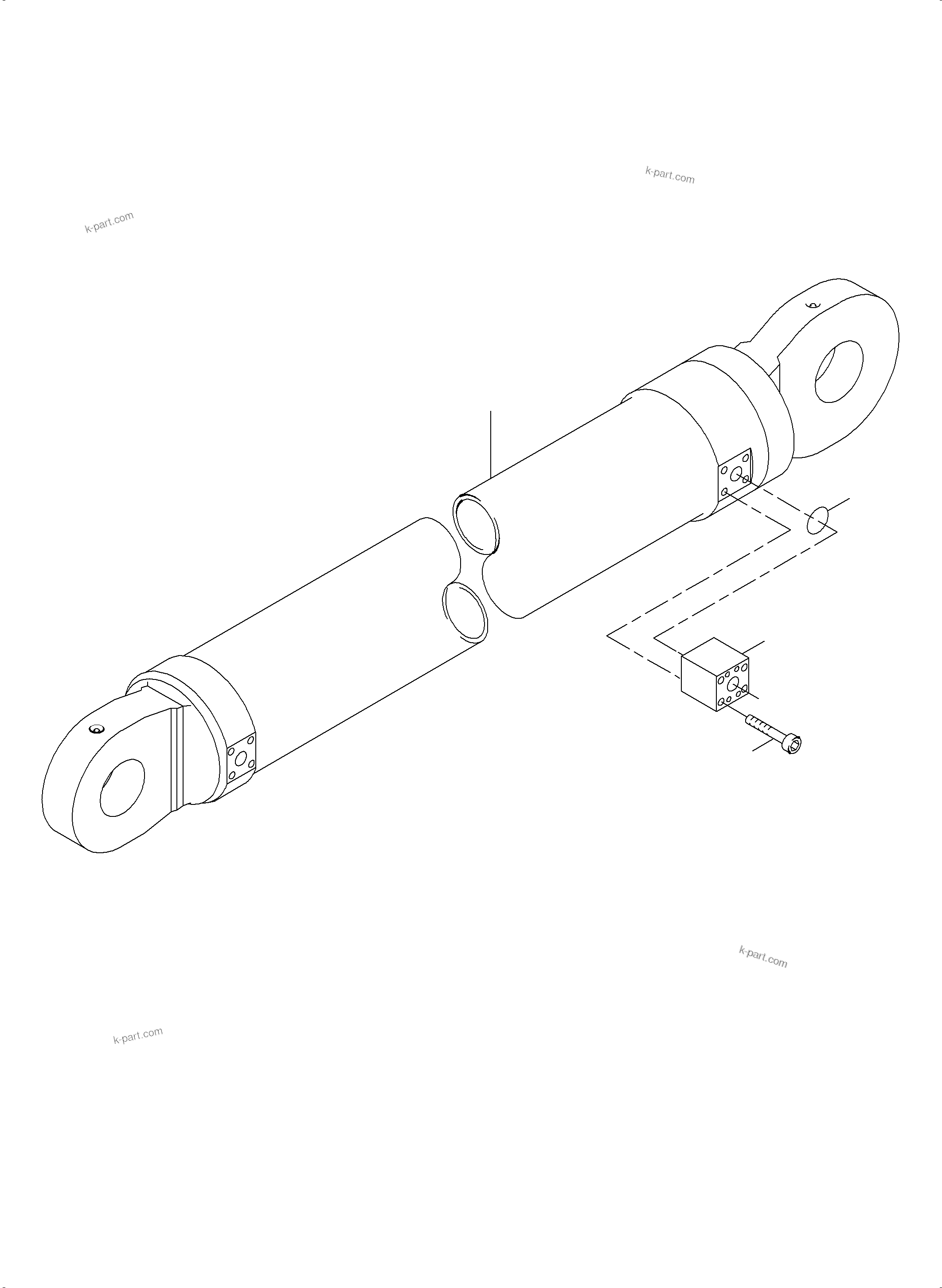 Komatsu parts book diagram for PC4000-6E S/N 08265: CONNECTOR BOOM CYLINDER (FS)