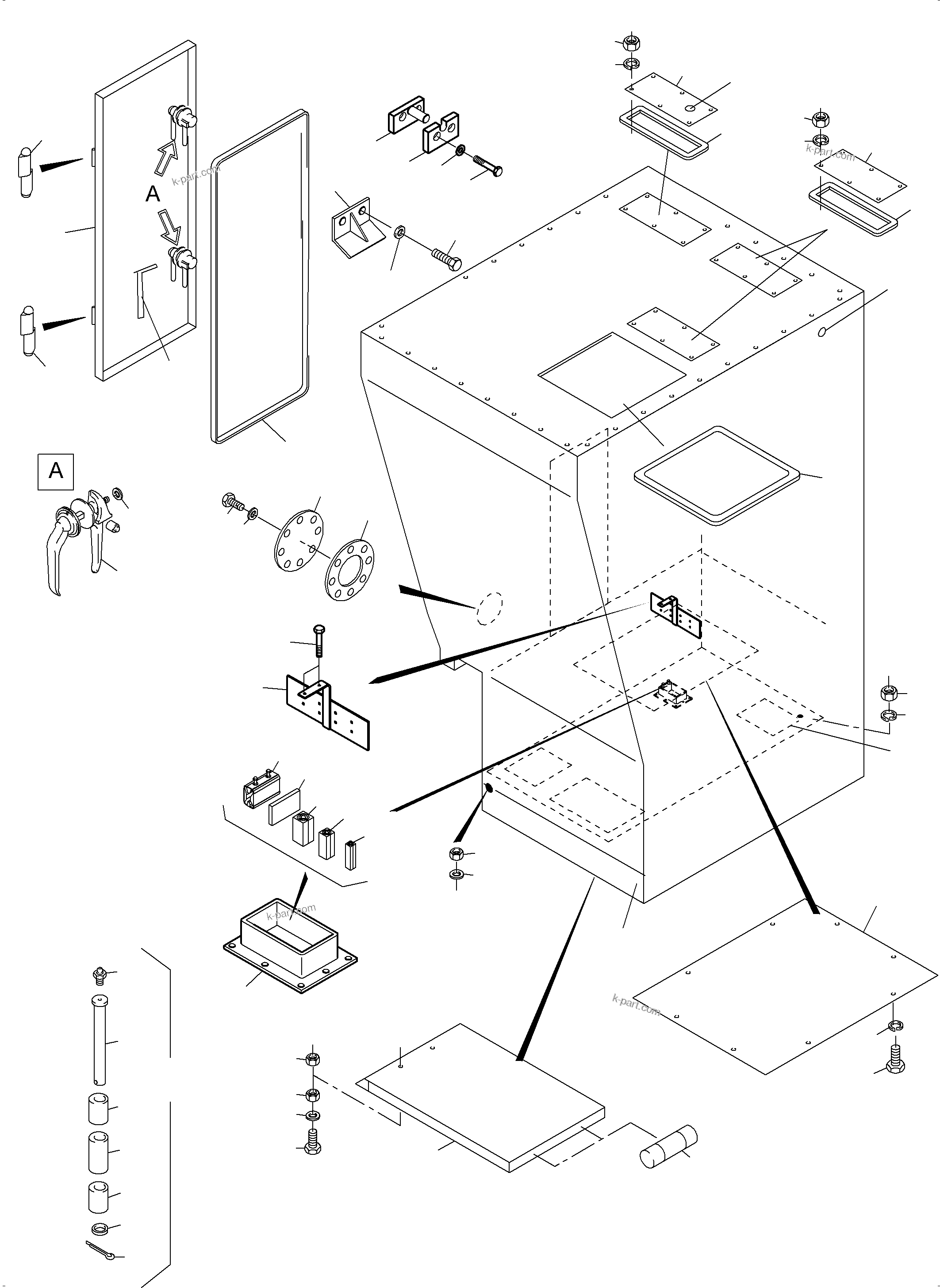Komatsu parts book diagram for PC4000-6E S/N 08265: CAB SUPPORT