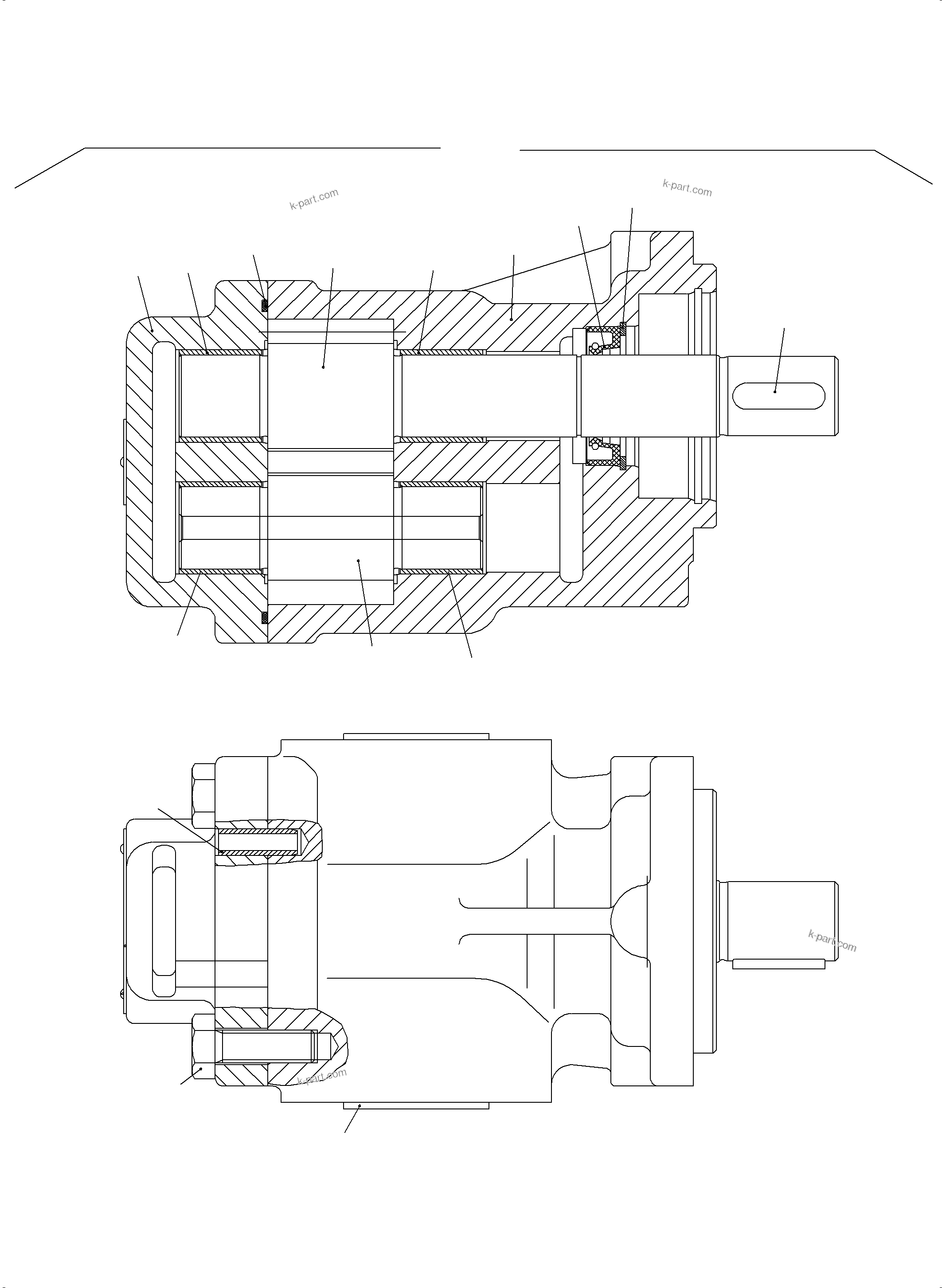 Komatsu parts book diagram for PC4000-6E S/N 08265: GEAR PUMP UNIT