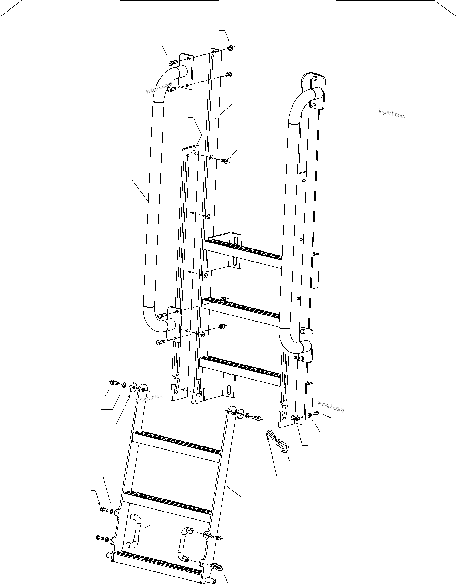 Komatsu parts book diagram for PC4000-6E S/N 08265: LADDER