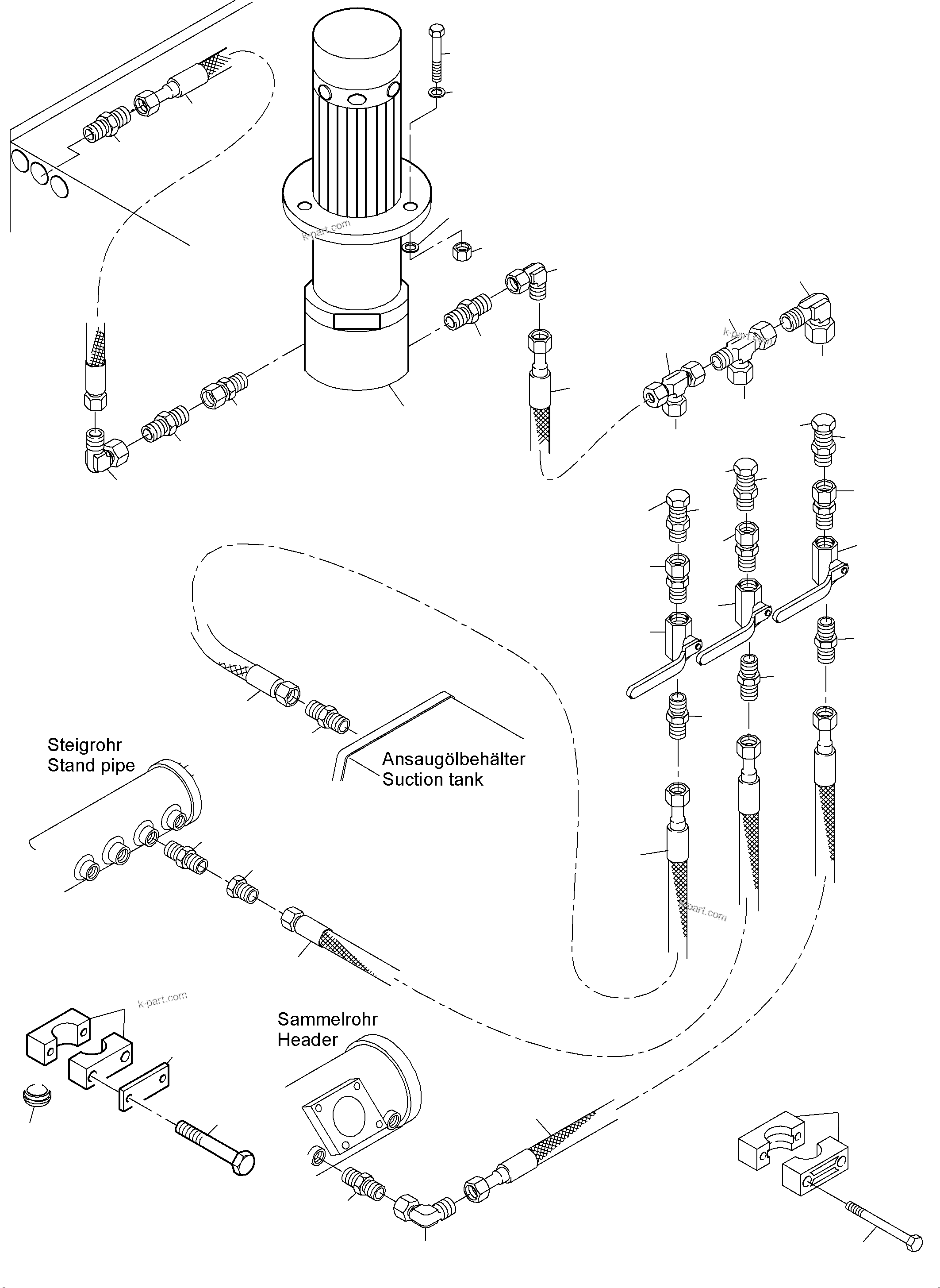 Komatsu parts book diagram for PC4000-6E S/N 08265: TRANSFUSING PUMP, MOUNTING