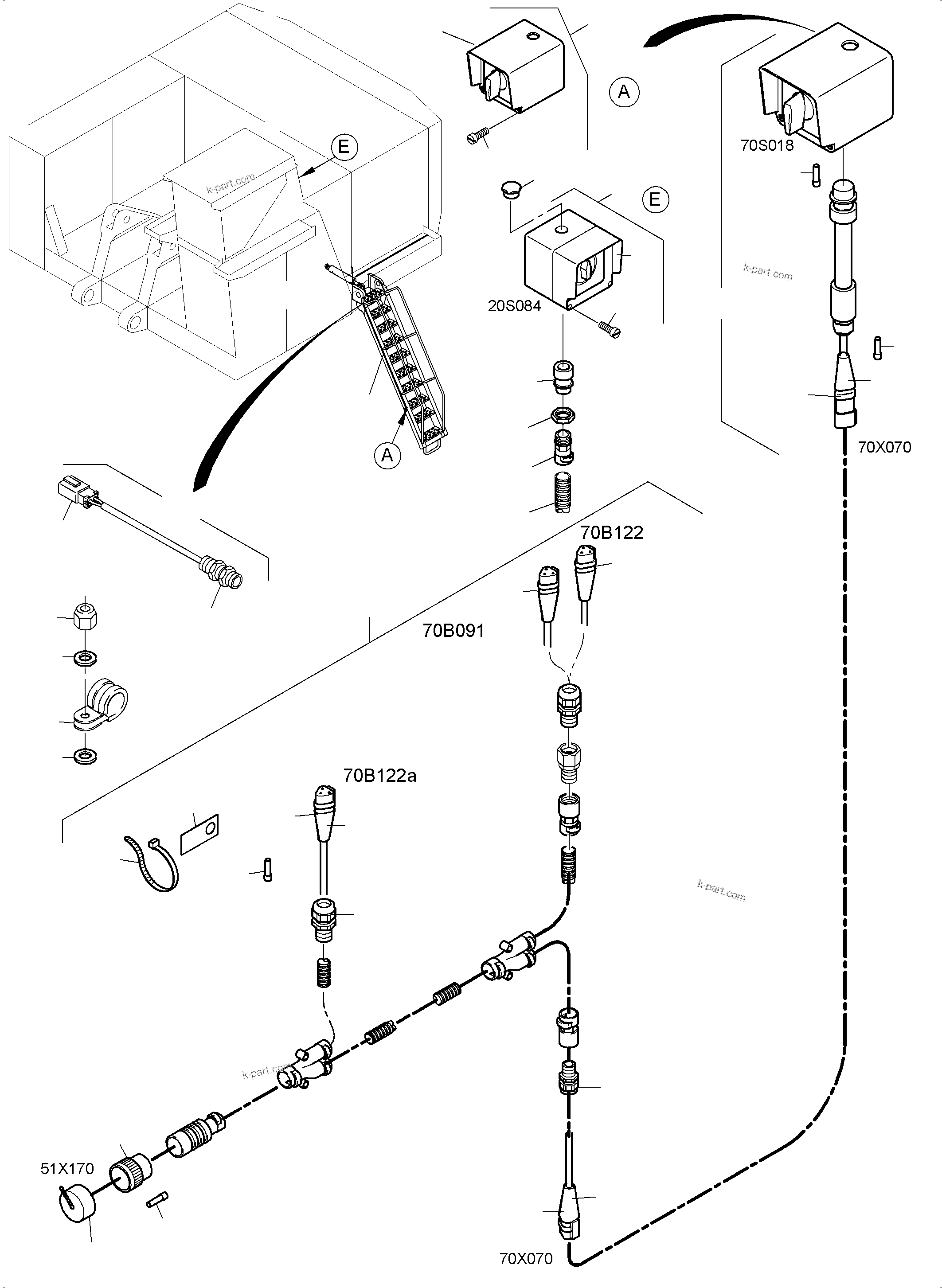 Komatsu parts book diagram for PC4000-6E S/N 08265: ELECTRIC PARTS - LADDER
