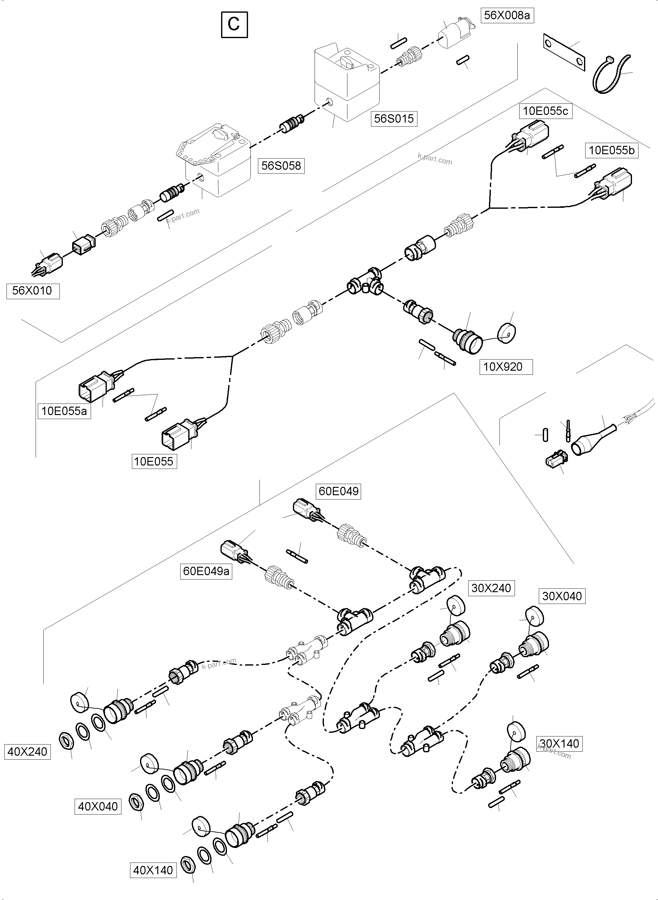 Komatsu parts book diagram for PC4000-6E S/N 08265: LIGHTING EQUIPMENT