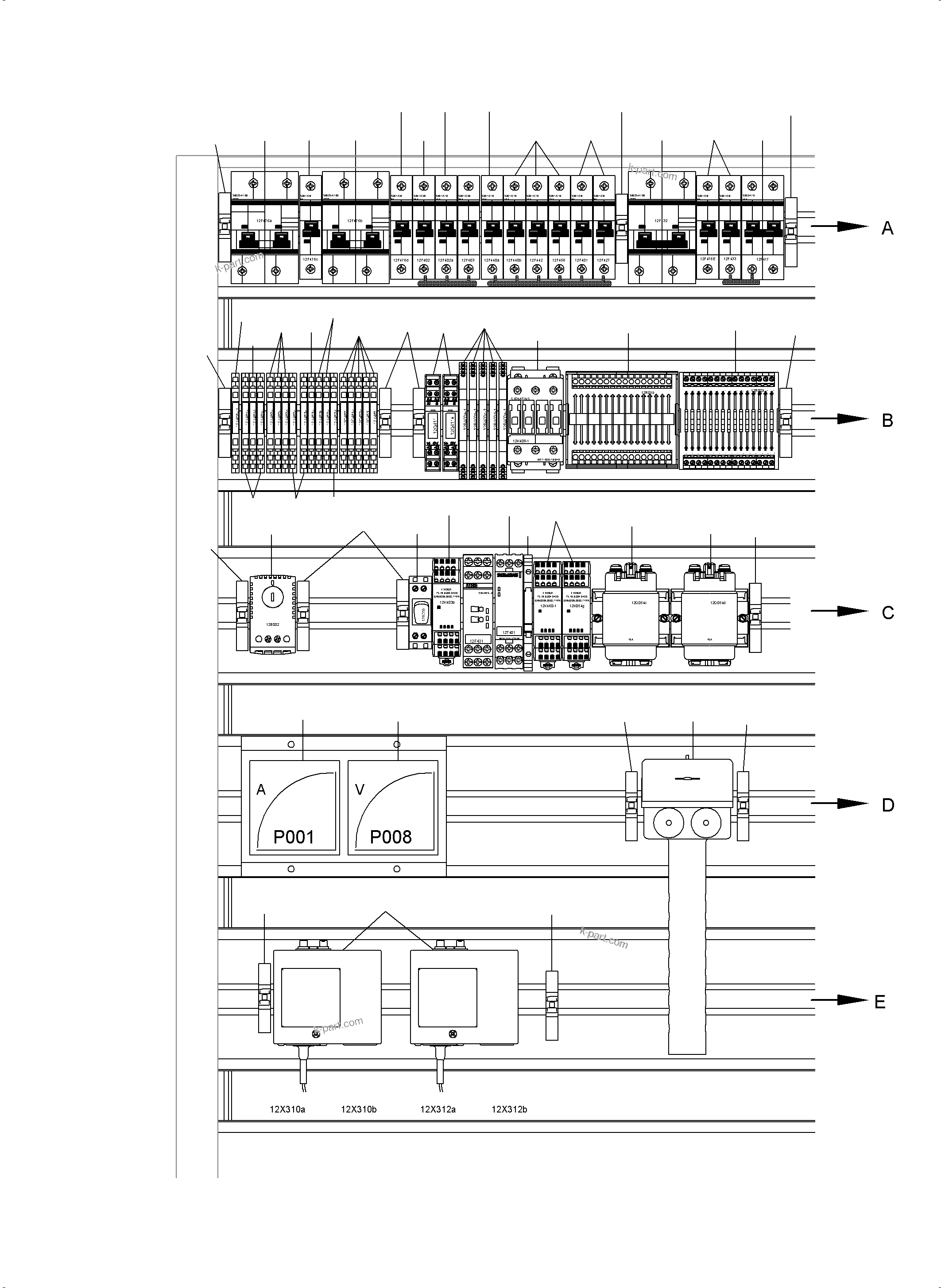 Komatsu parts book diagram for PC4000-6E S/N 08265: MOUNTING PLATE-CAB SUPPORT-LOCATION 12