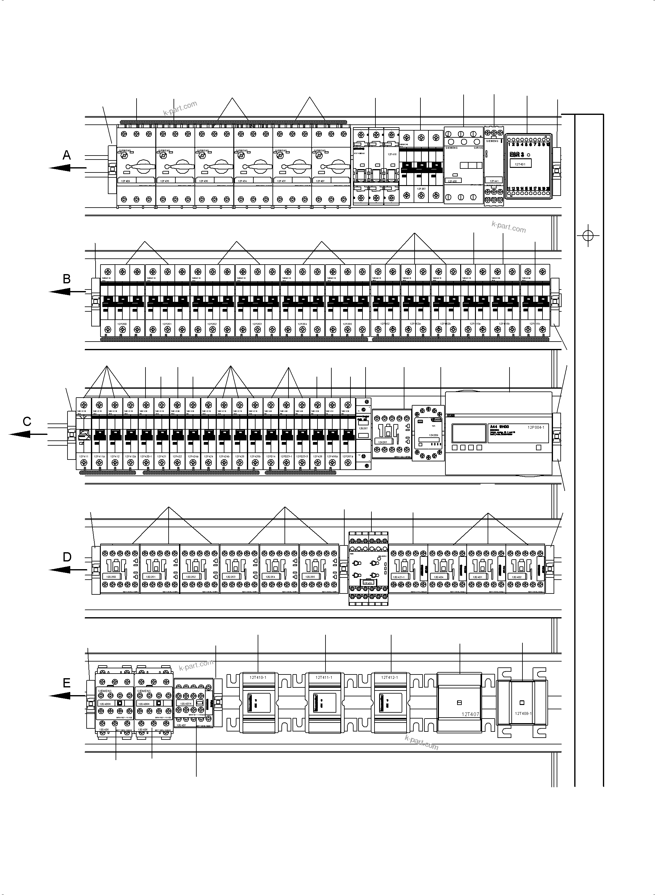 Komatsu parts book diagram for PC4000-6E S/N 08265: MOUNTING PLATE-CAB SUPPORT-LOCATION 12
