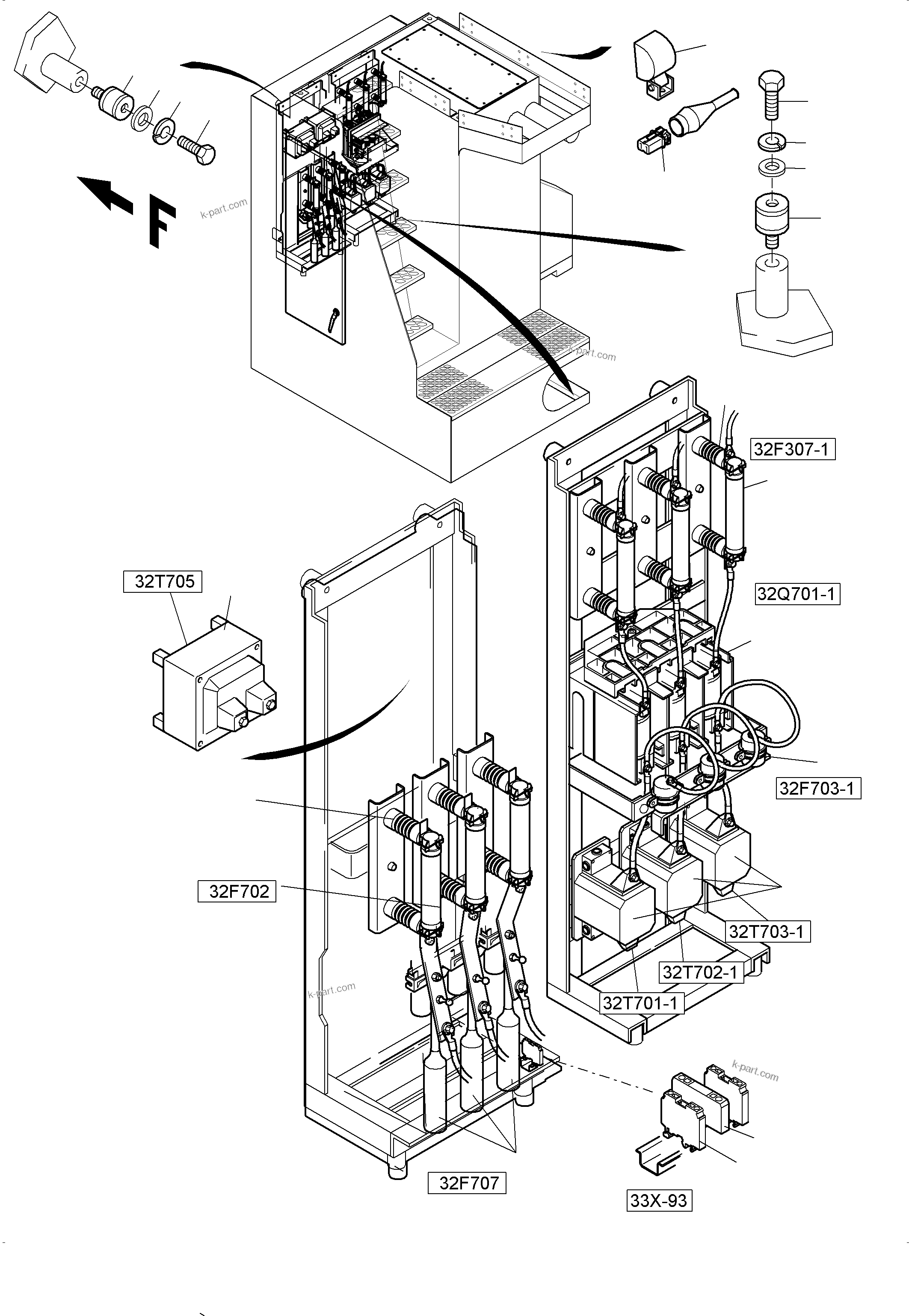 Komatsu parts book diagram for PC4000-6E S/N 08265: SWITCH CABINET (MS)