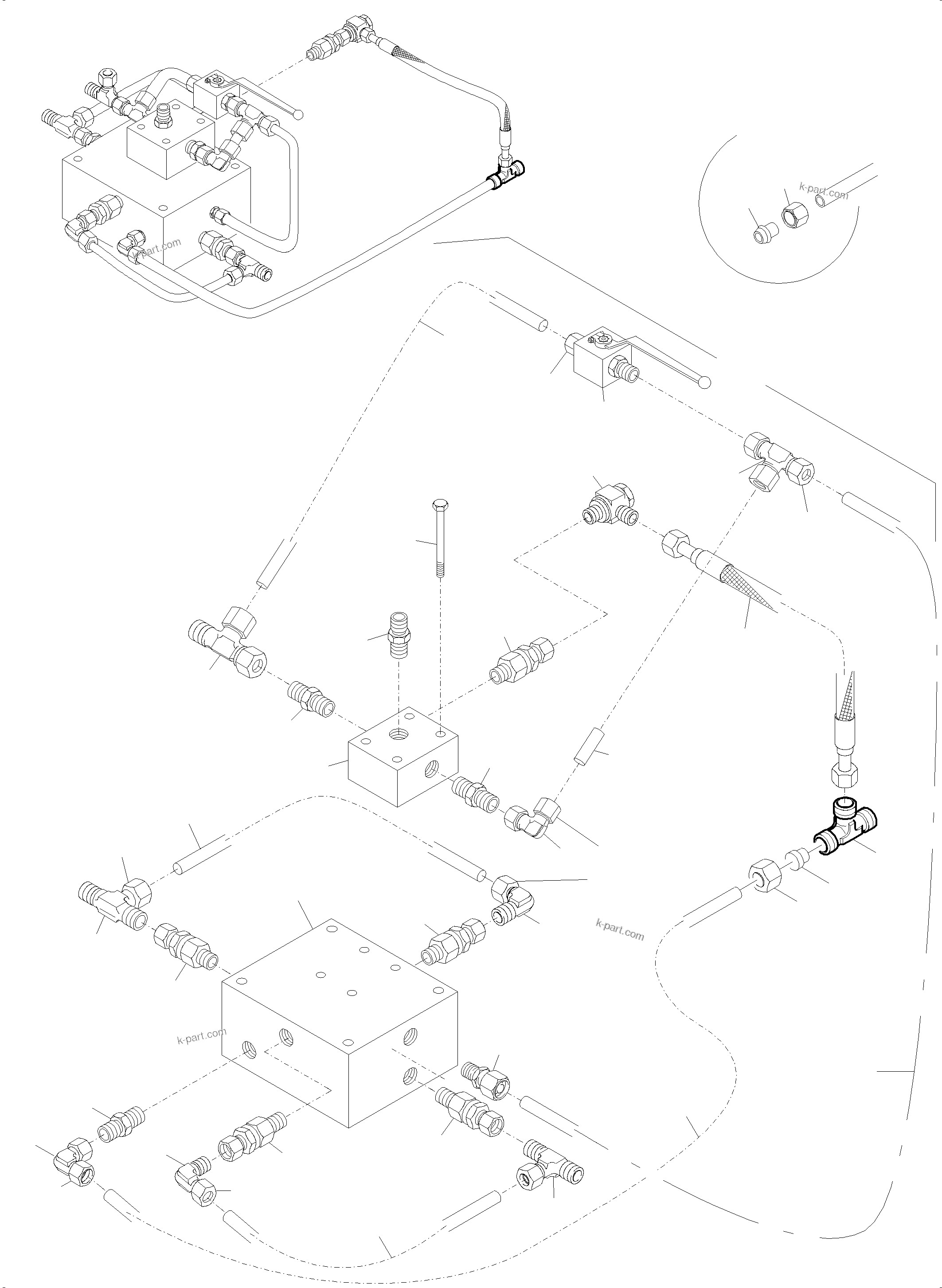 Komatsu parts book diagram for PC4000-11 S/N 08273: VALVE BLOCK ( HYDRAULIC TRACK ADJUSTING )