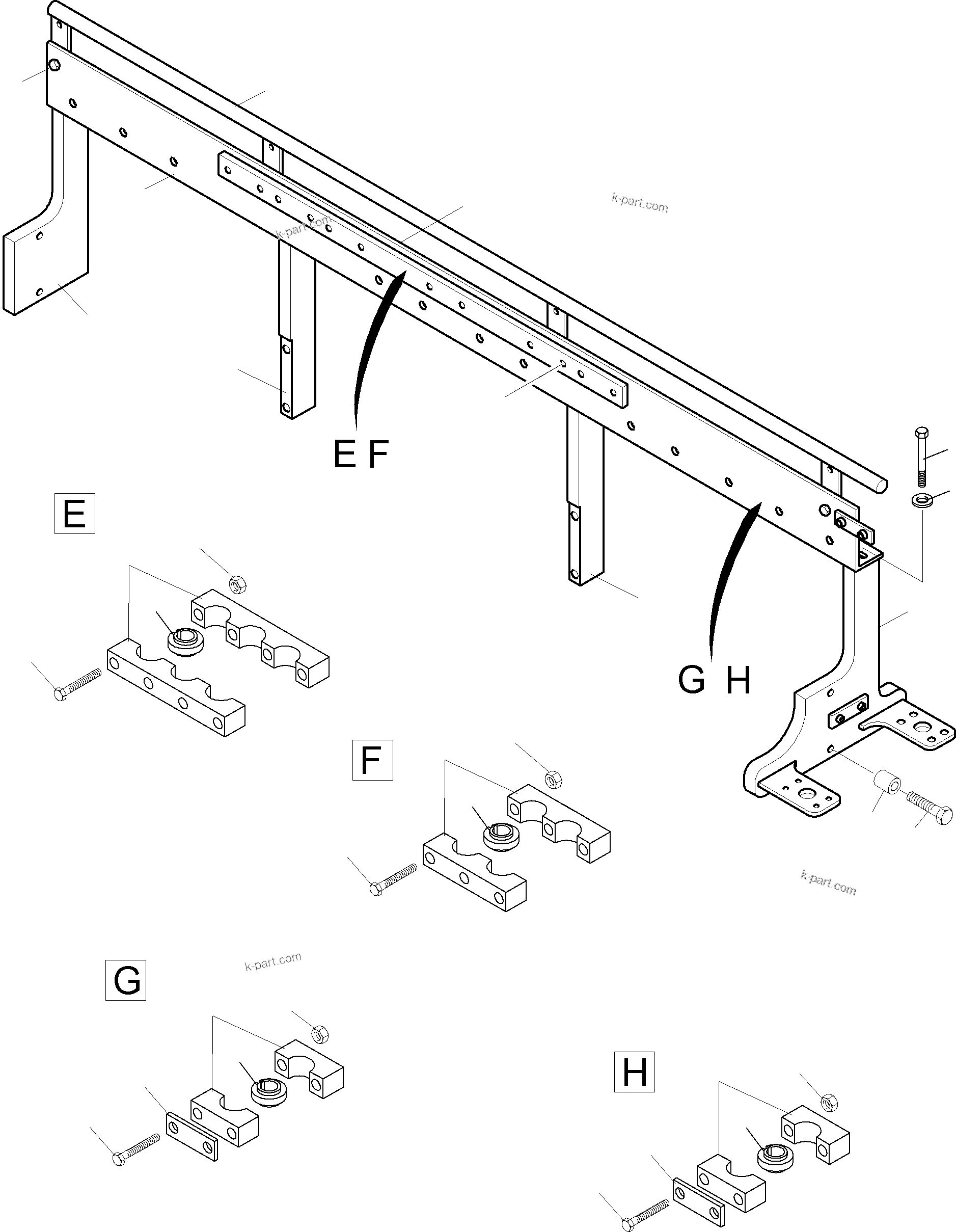 Komatsu parts book diagram for PC4000-11 S/N 08273: HOSES ASSY. - MANIFOLD- BOOM