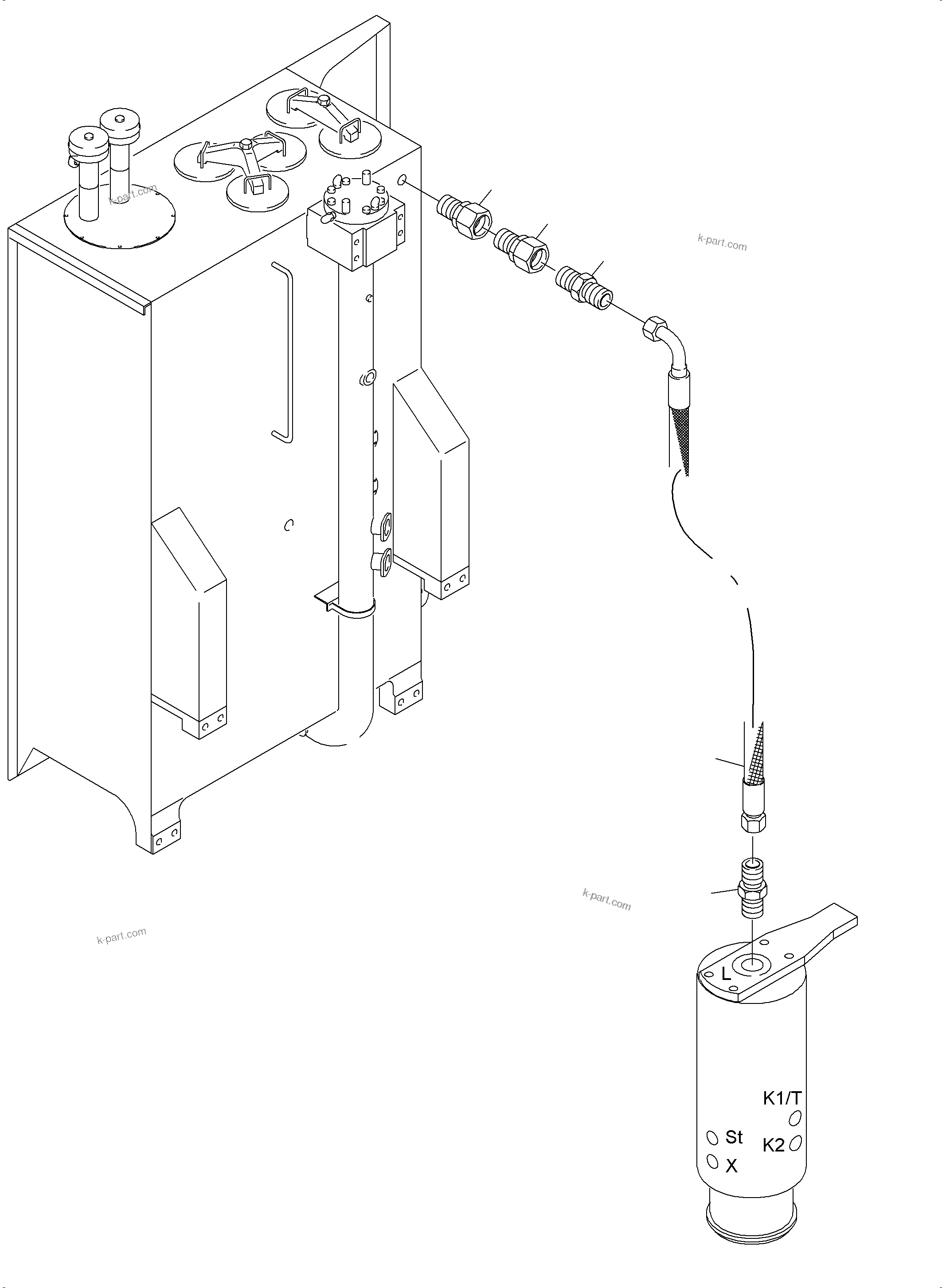 Komatsu parts book diagram for PC4000-11 S/N 08273: HYDRAULIC LINES, ROTARY JOINT