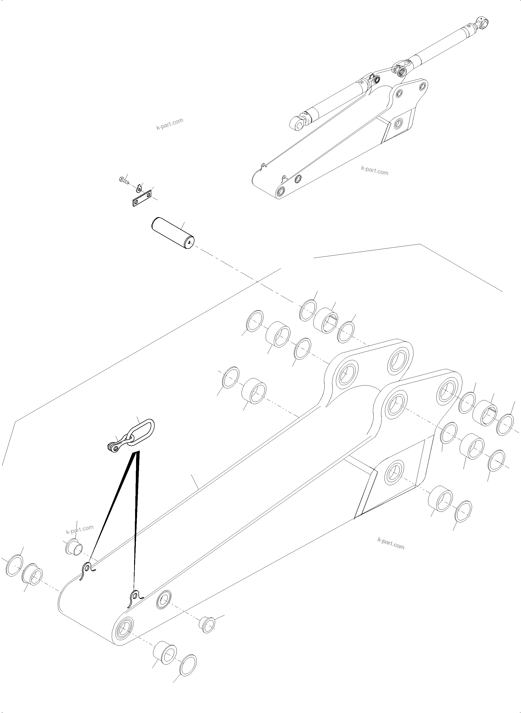 Komatsu parts book diagram for PC4000-11 S/N 08273: BACKHOE  STICK 4,5M