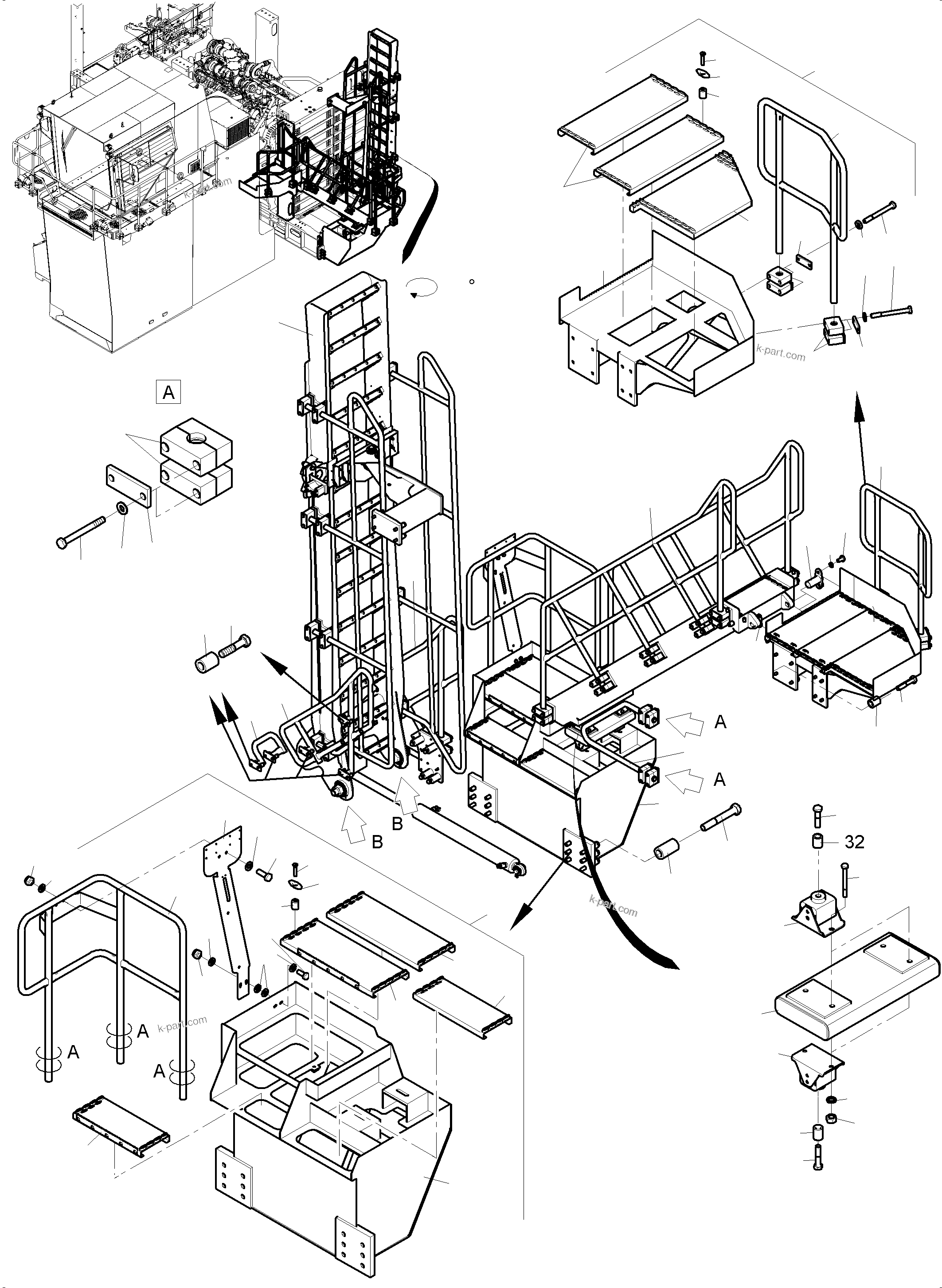 Komatsu parts book diagram for PC4000-11 S/N 08273: STEPS
