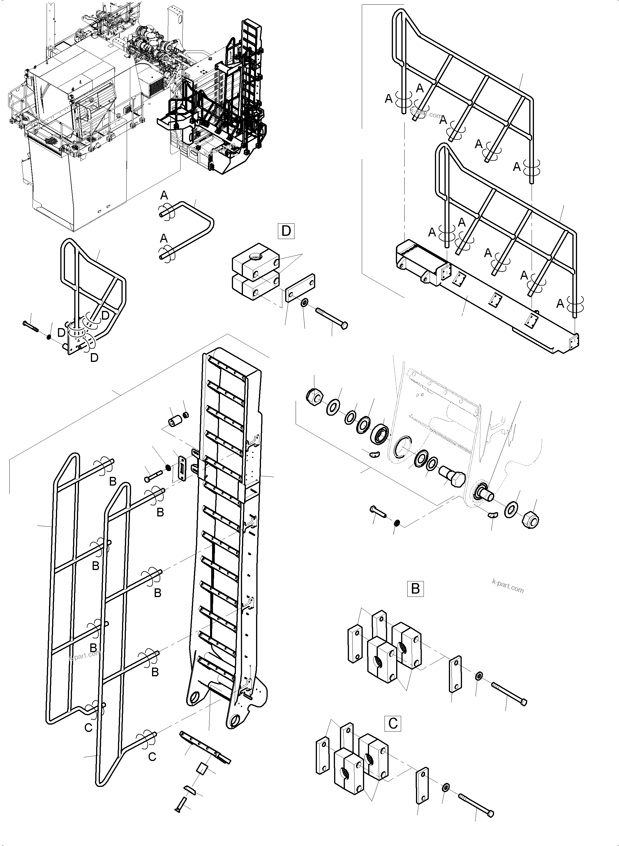 Komatsu parts book diagram for PC4000-11 S/N 08273: STEPS