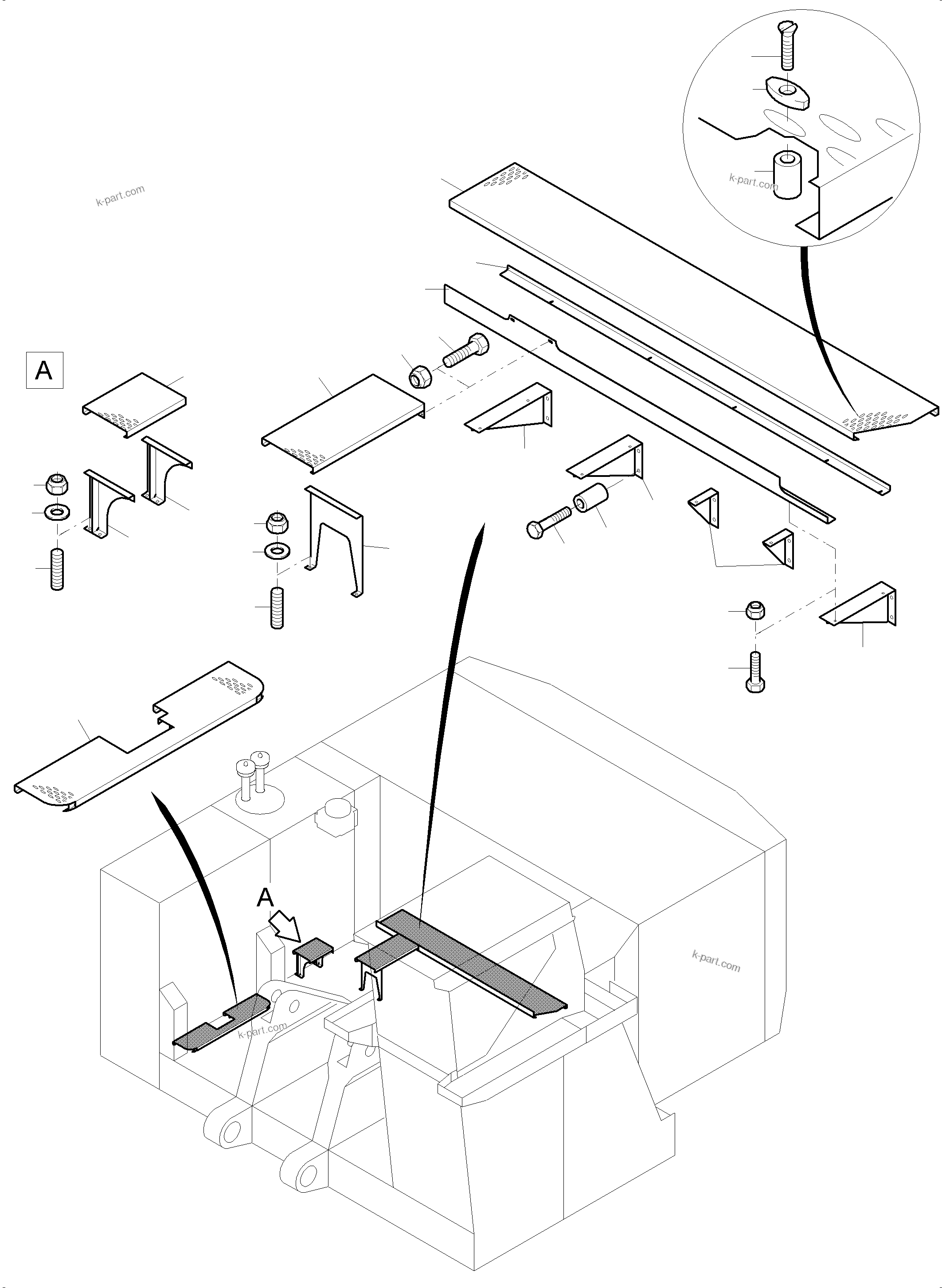 Komatsu parts book diagram for PC4000-11 S/N 08273: RAILS AND PLATFORMS