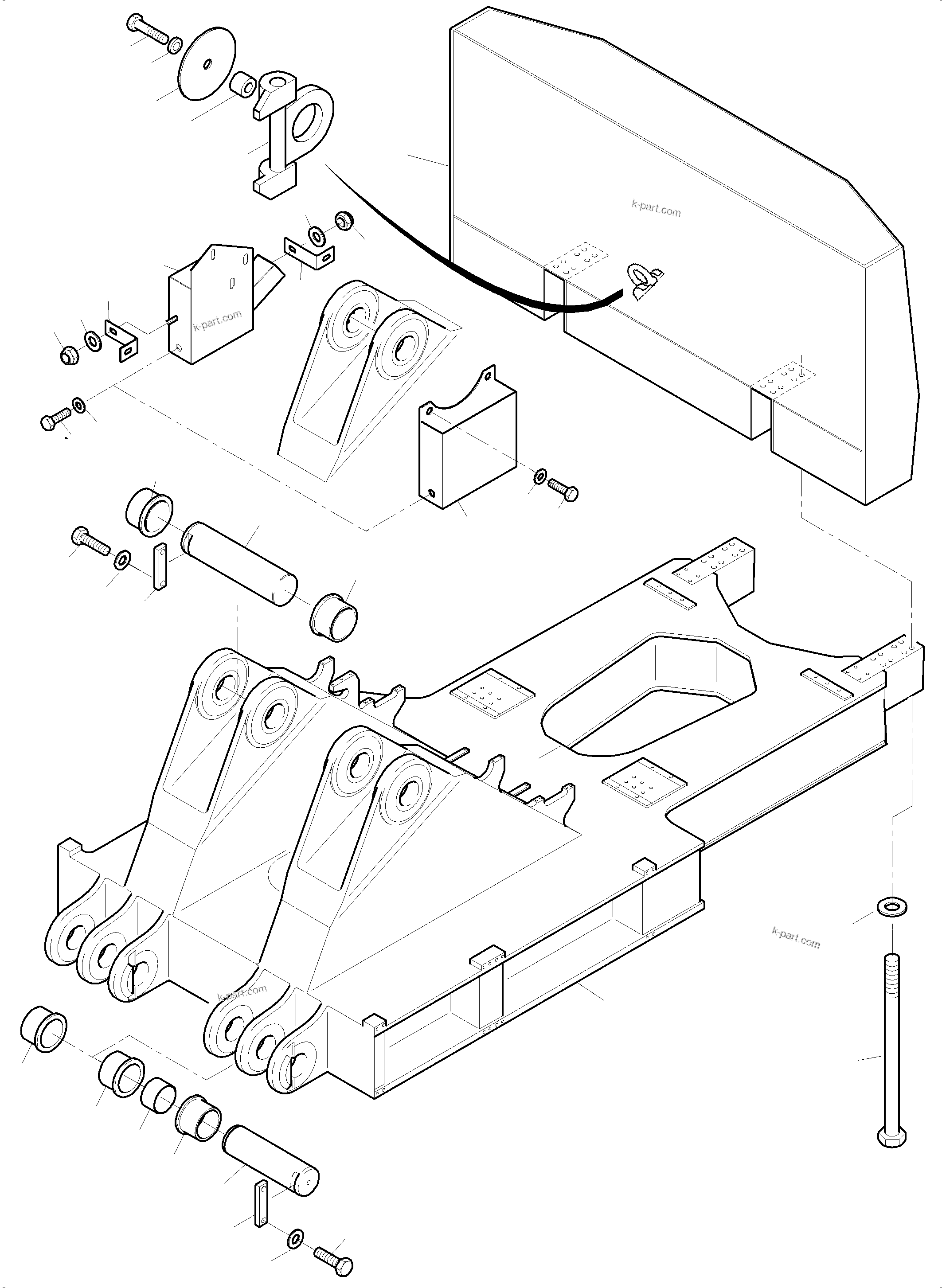 Komatsu parts book diagram for PC4000-11 S/N 08273: PIN, BOOM - COUNTERWEIGHT