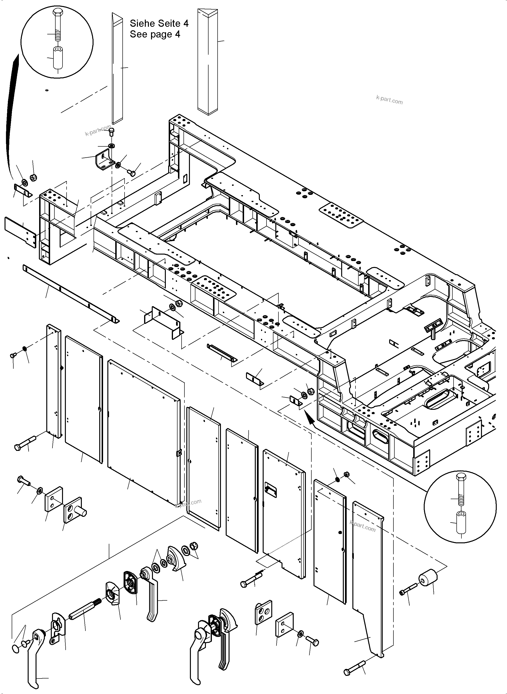 Komatsu parts book diagram for PC4000-11 S/N 08273: COVERING, ENGINE HOUSING
