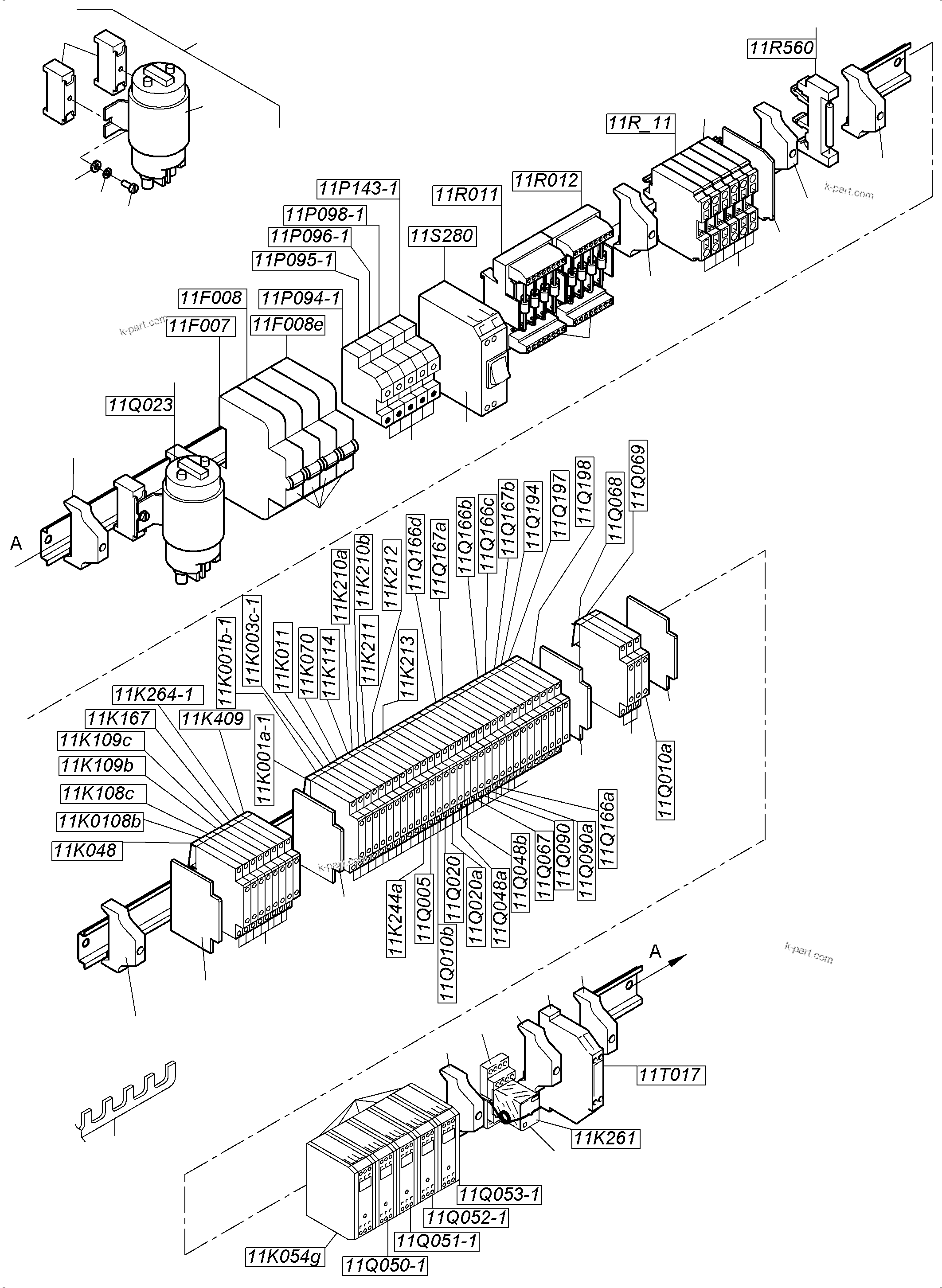 Komatsu parts book diagram for PC4000-11 S/N 08273: SWITCH FRAMING-CAB SUPPORT-LOCATION 11