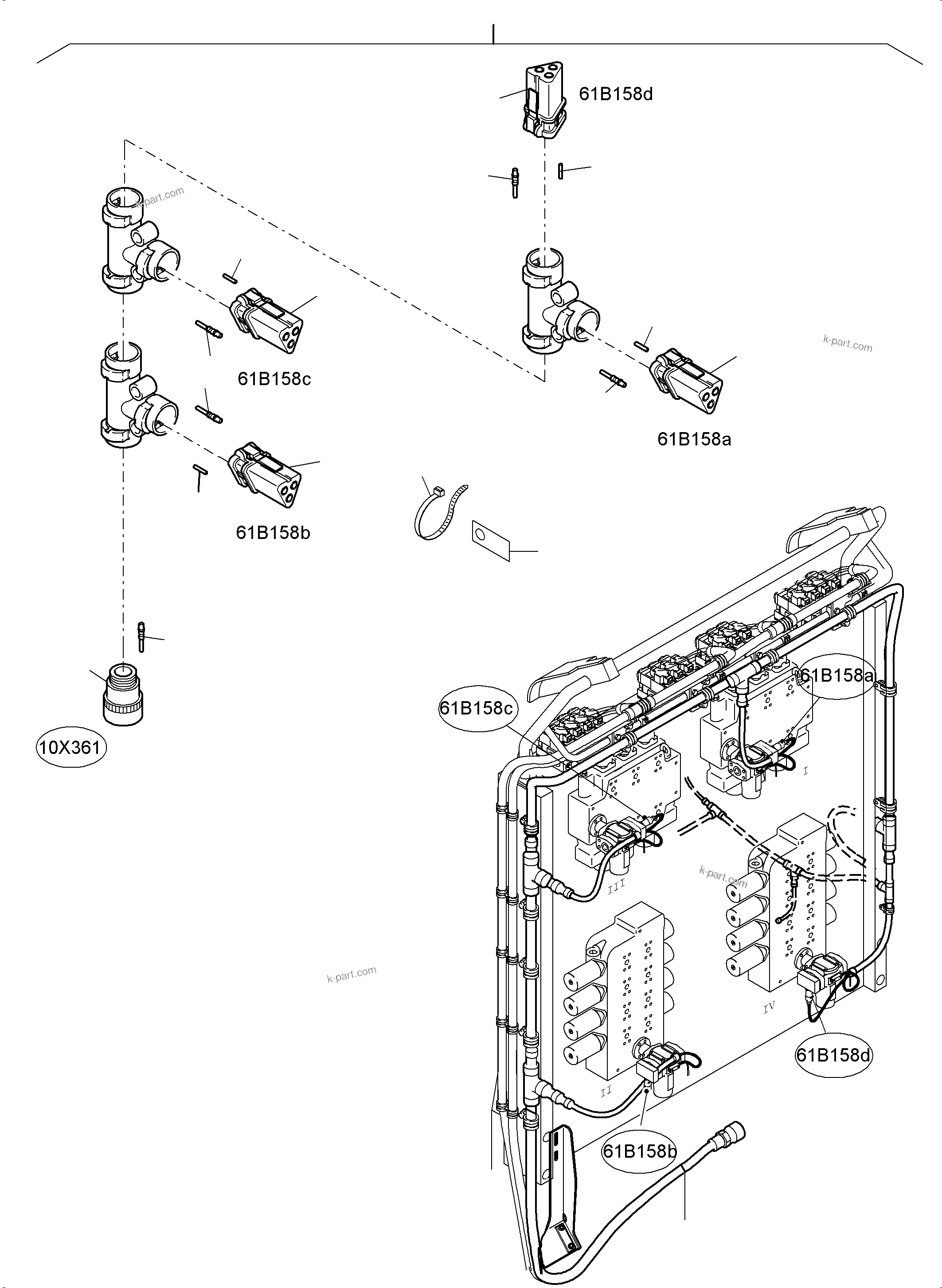 Komatsu parts book diagram for PC4000-11 S/N 08273: CABLES - CONTROL BLOCKS - H.P.-FILTER