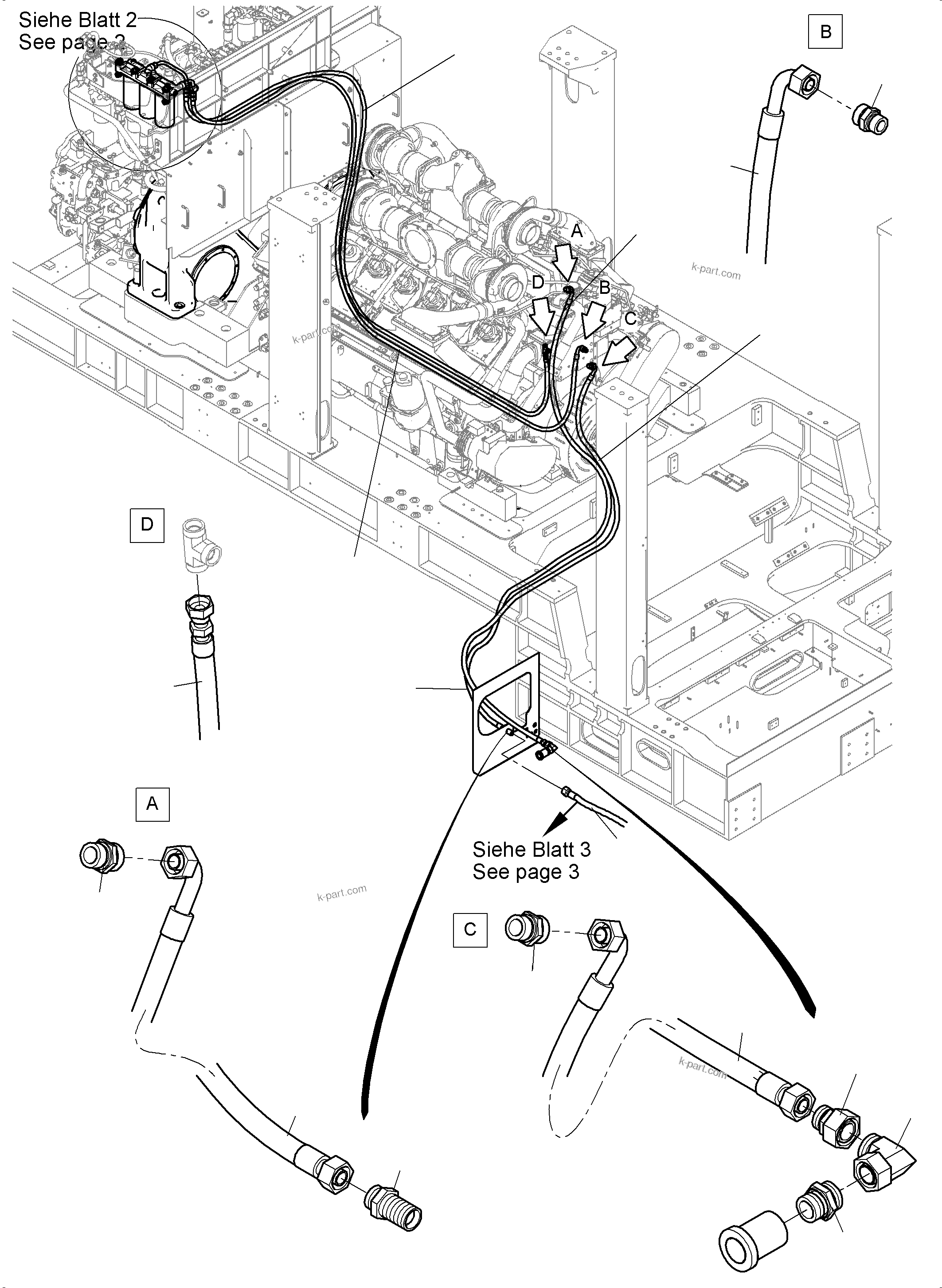 Komatsu parts book diagram for PC4000-11 S/N 08273: FUEL LINES