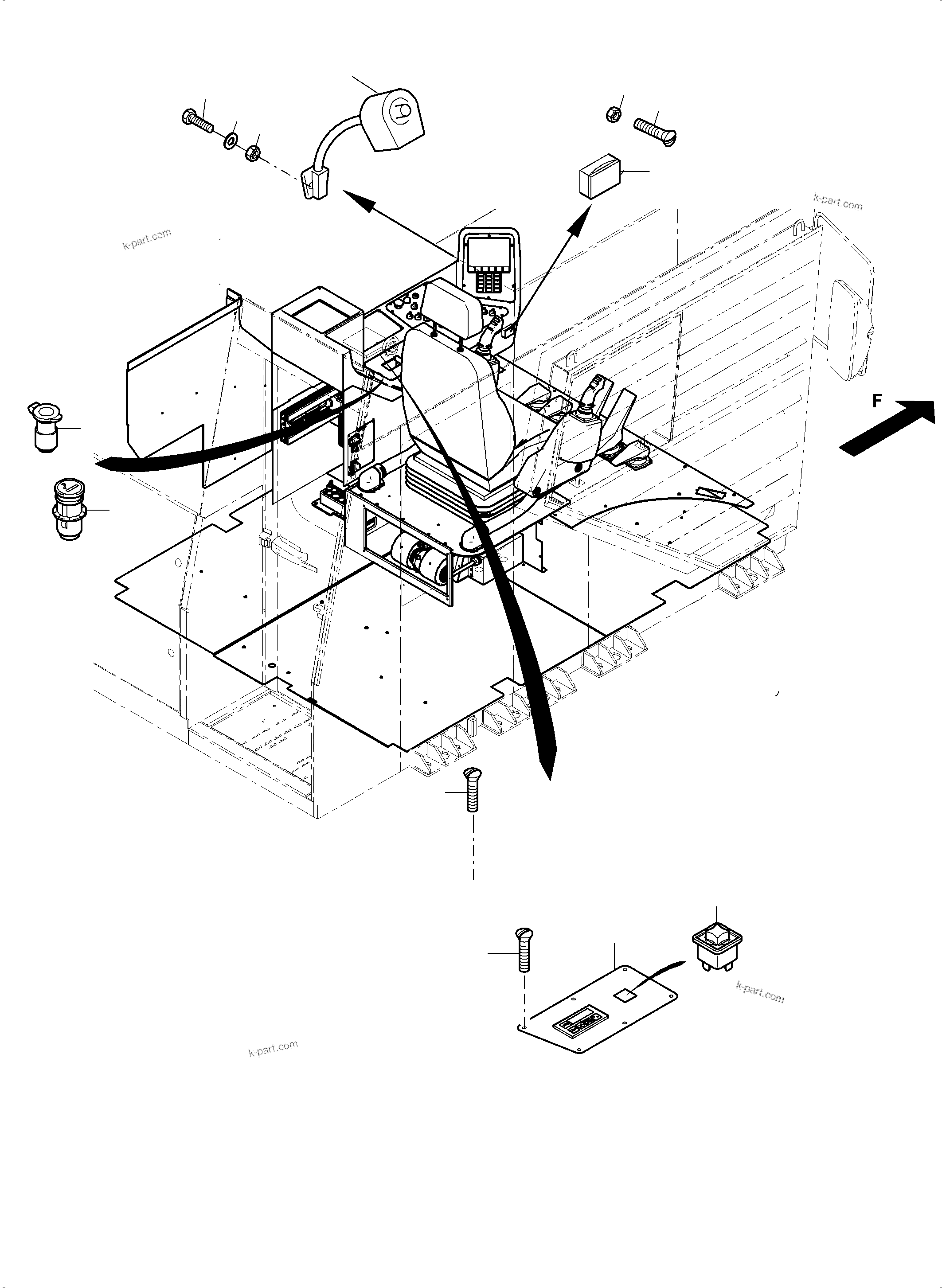 Komatsu parts book diagram for PC4000-11 S/N 08273: OPERATOR'S CAB PART 1