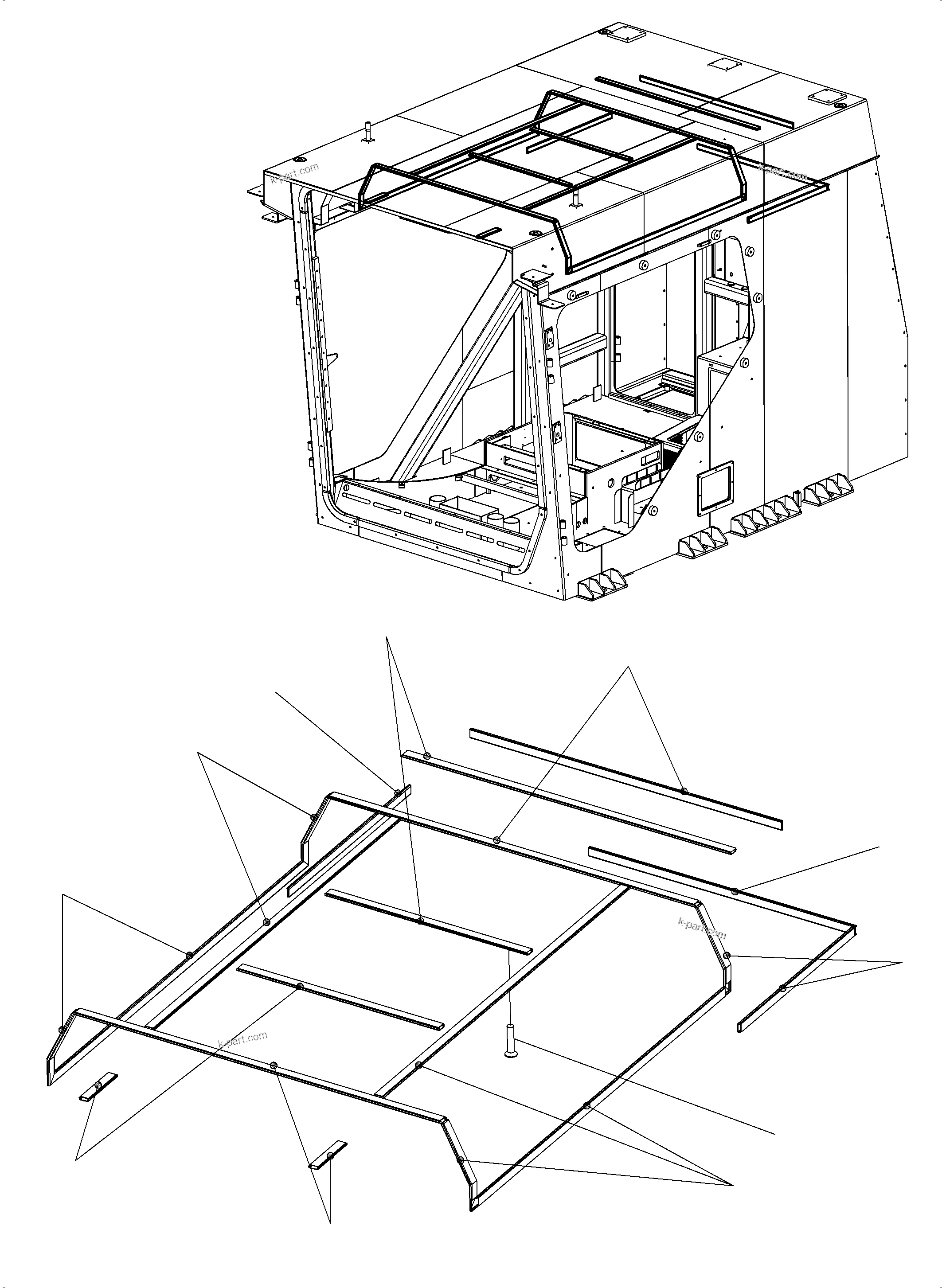 Komatsu parts book diagram for PC4000-11 S/N 08273: OPERATOR'S CAB PART 2