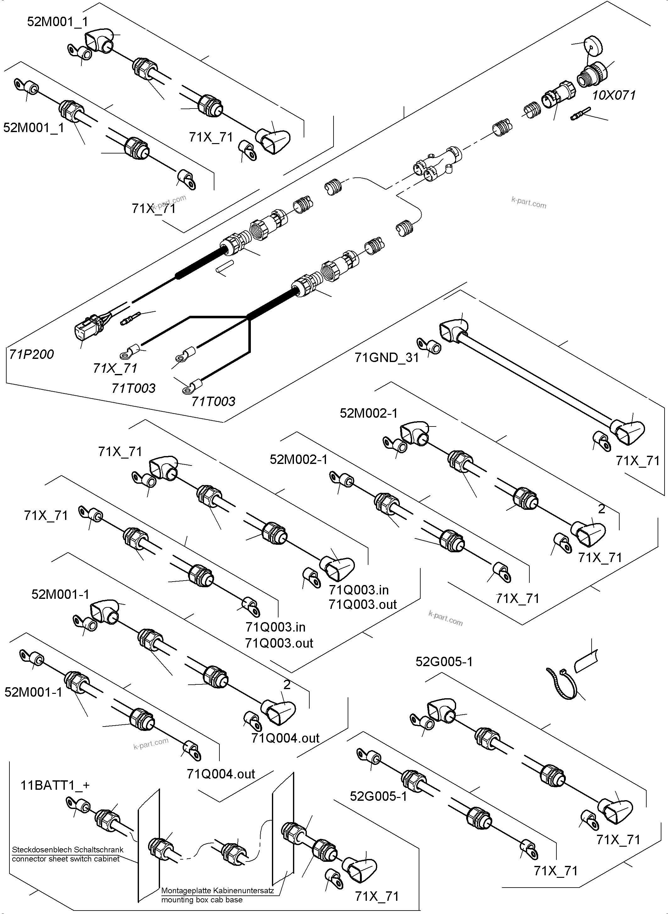 Komatsu parts book diagram for PC4000-11 S/N 08273: BATTERIES WITH CABLES