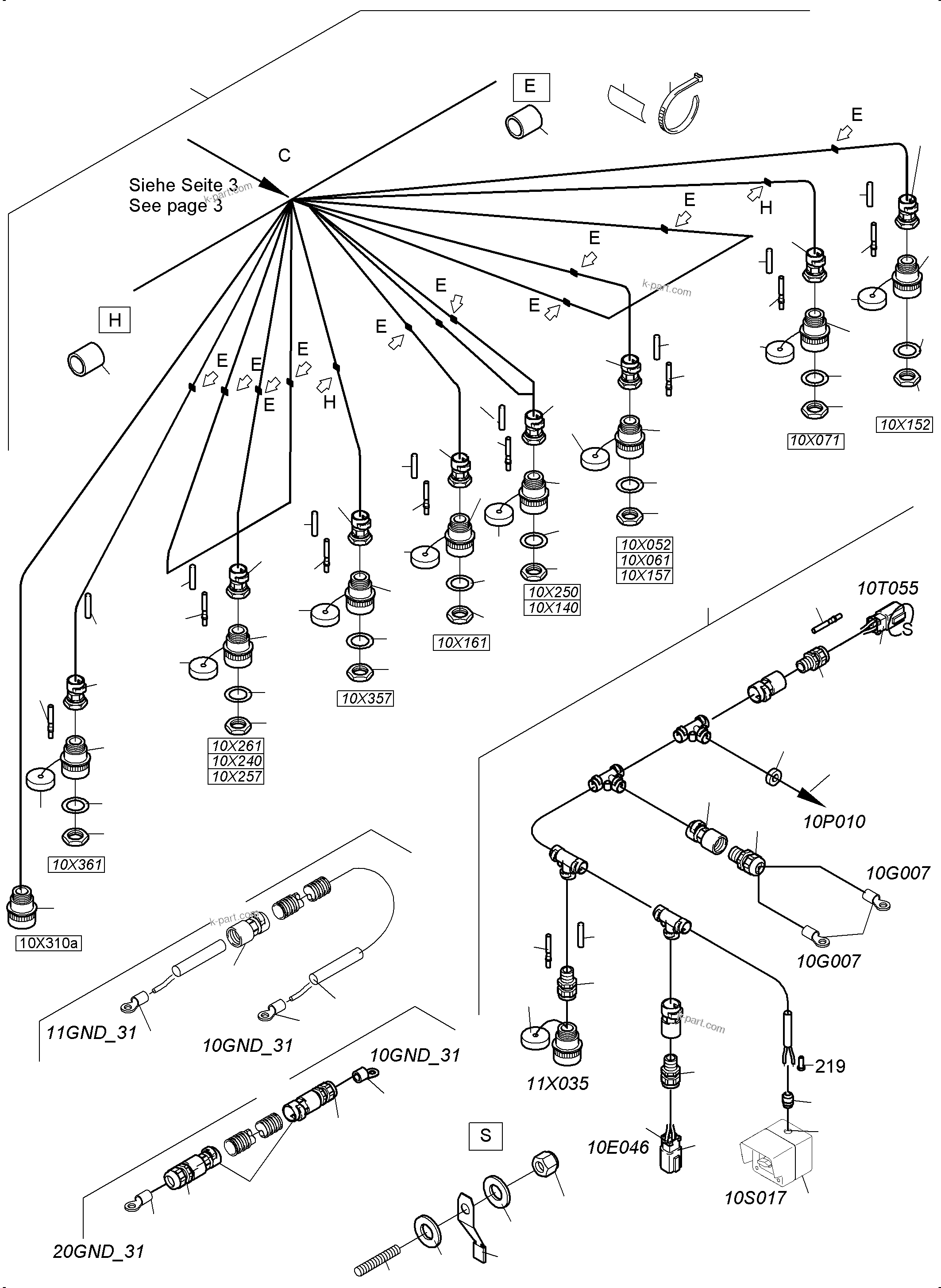 Komatsu parts book diagram for PC4000-11 S/N 08273: ELECTRIC - CAB SUPPORT