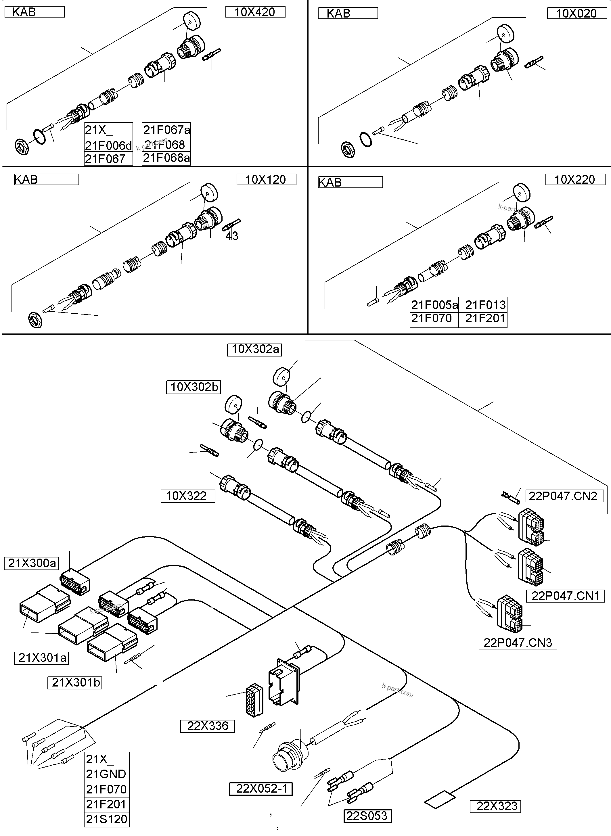 Komatsu parts book diagram for PC4000-11 S/N 08273: CABIN-HARNESSES-ELECTRIC