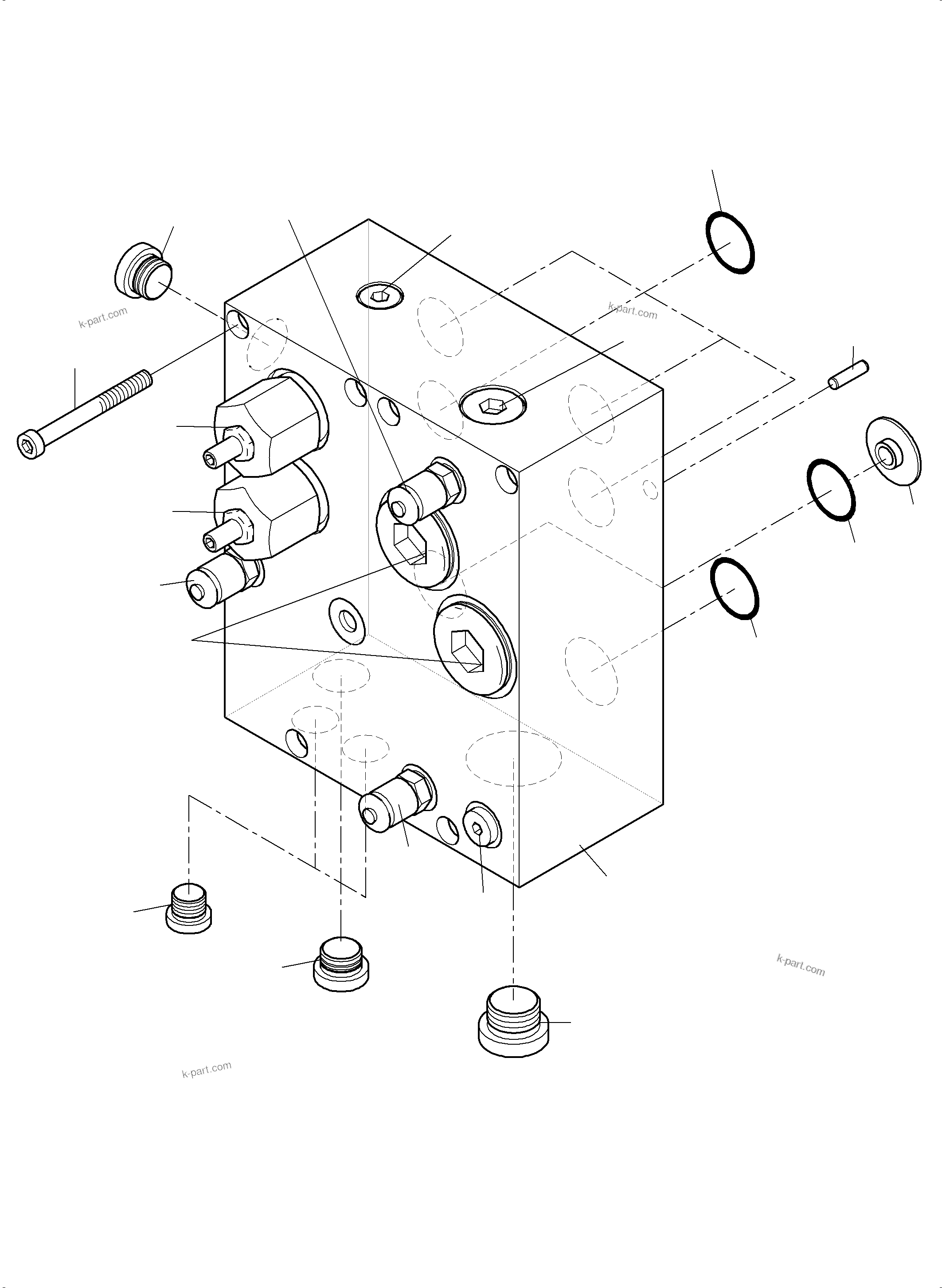 Komatsu parts book diagram for PC4000-11 S/N 08273: VALVE - PILOT OIL BLOCK 1 DRIVE