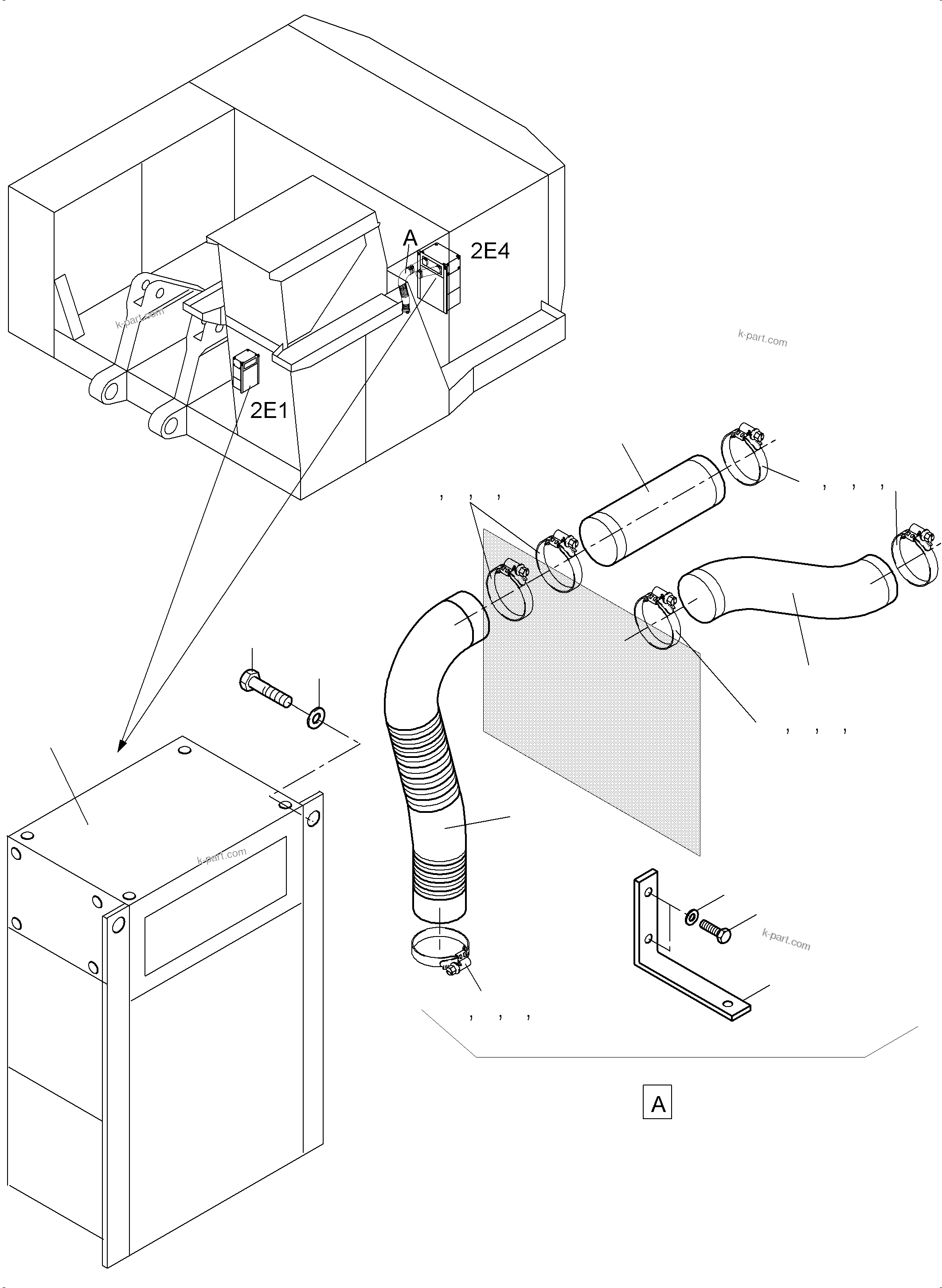 Komatsu parts book diagram for PC4000-6E S/N 08286: AIR CONDITION ARR. - CAB SUPPORT AND MS-SWITCH CABINET