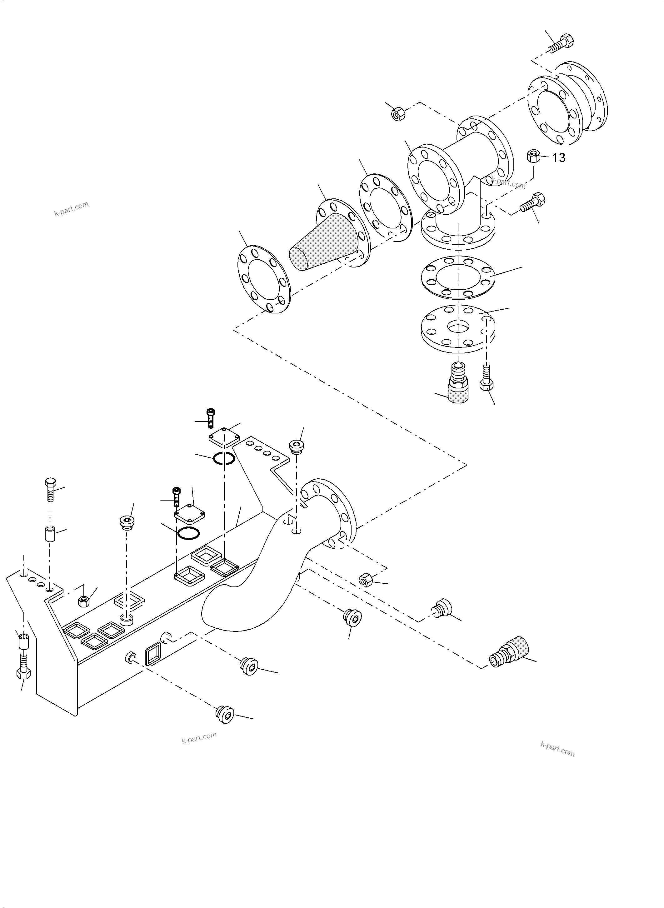 Komatsu parts book diagram for PC4000-6E S/N 08286: SUCTION TANK