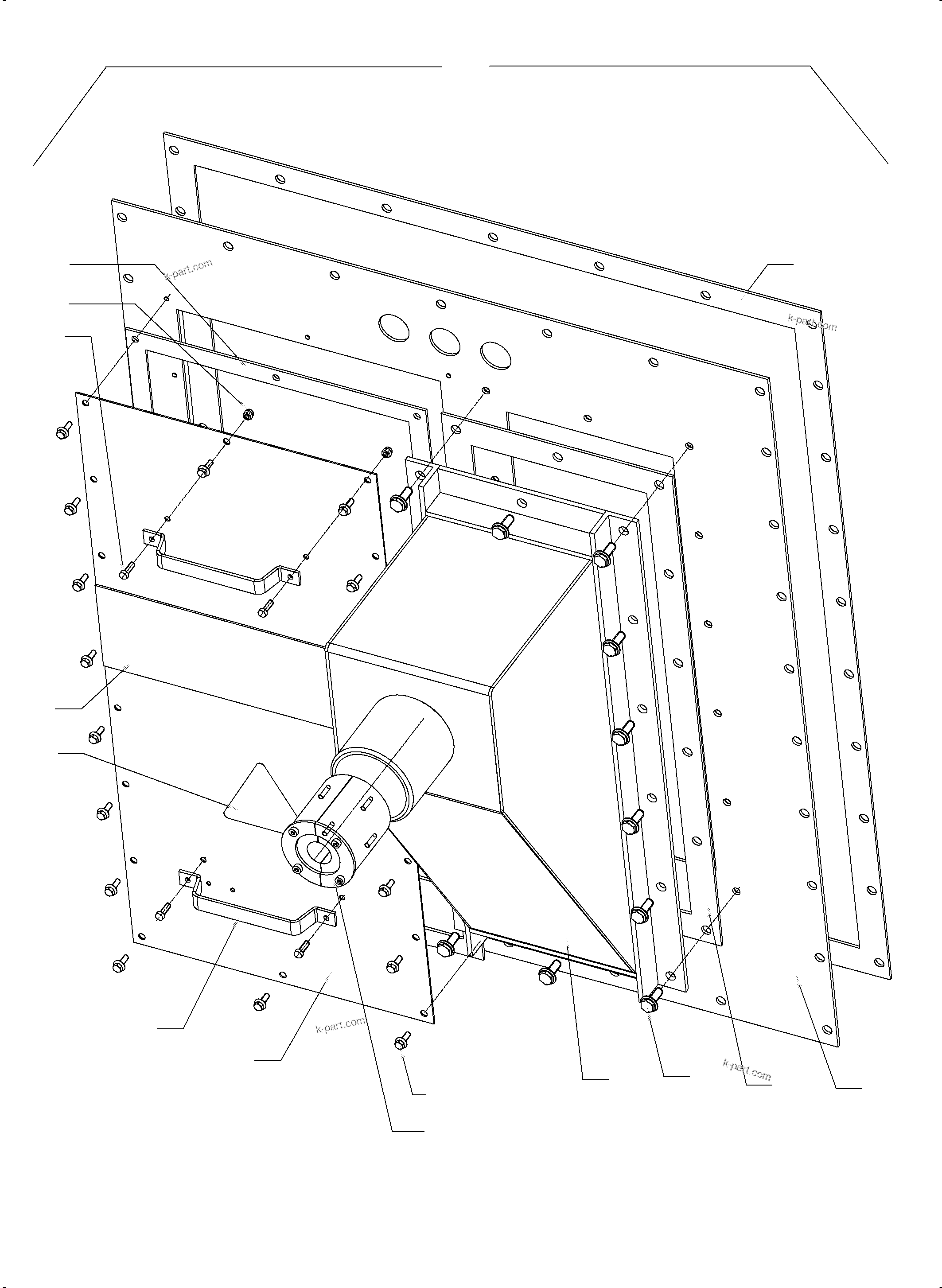 Komatsu parts book diagram for PC4000-6E S/N 08286: HOOD ASSY.