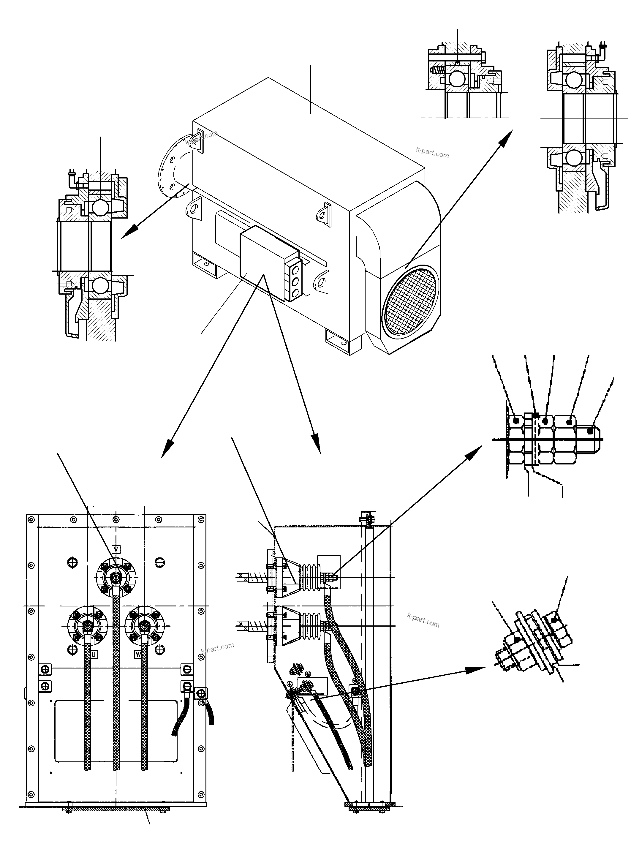 Komatsu parts book diagram for PC4000-6E S/N 08286: ELECTRIC MOTOR