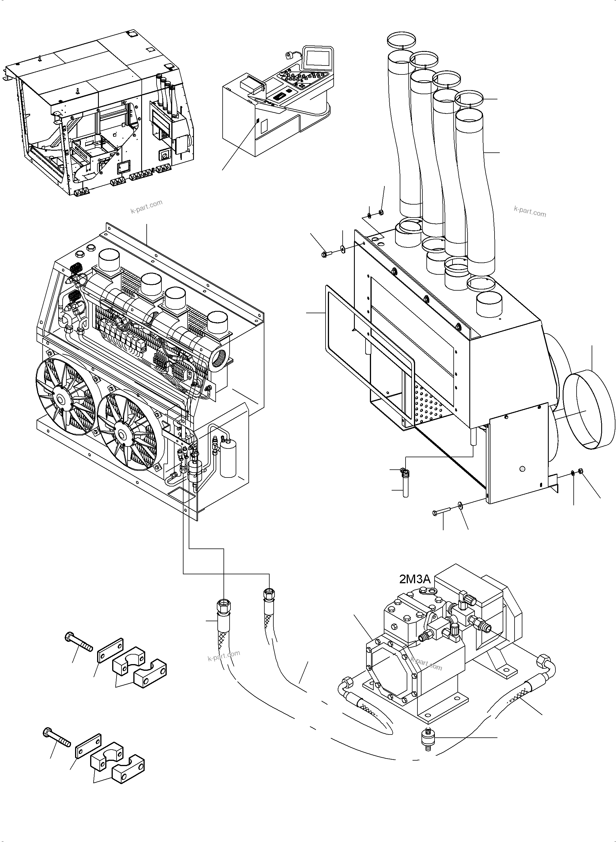 Komatsu parts book diagram for PC4000-6E S/N 08286: AIR CONDITION ARR. OPERATOR`S CAB