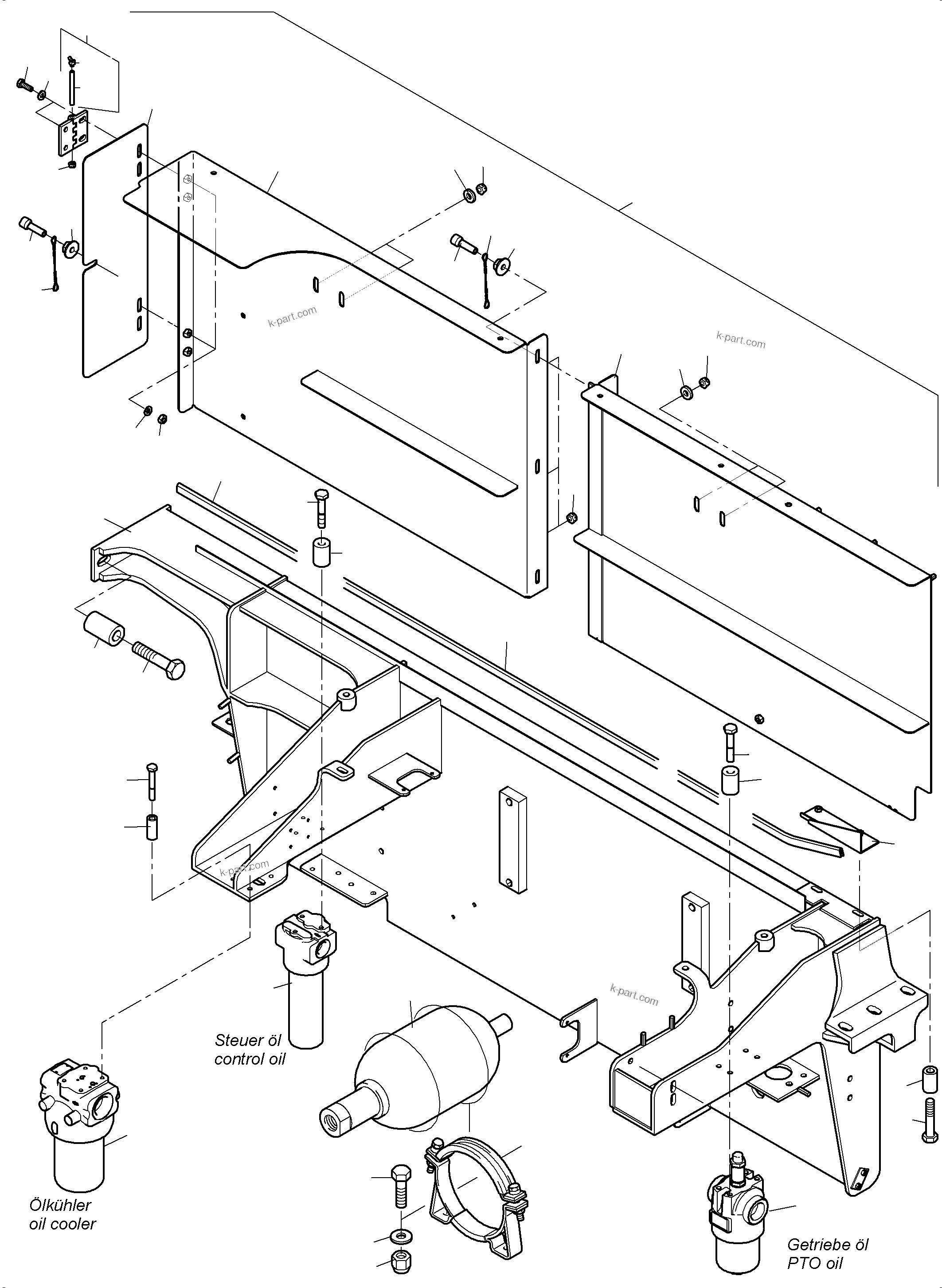 Komatsu parts book diagram for PC4000-6E S/N 08286: CONTROL- AND FILTER PLATE