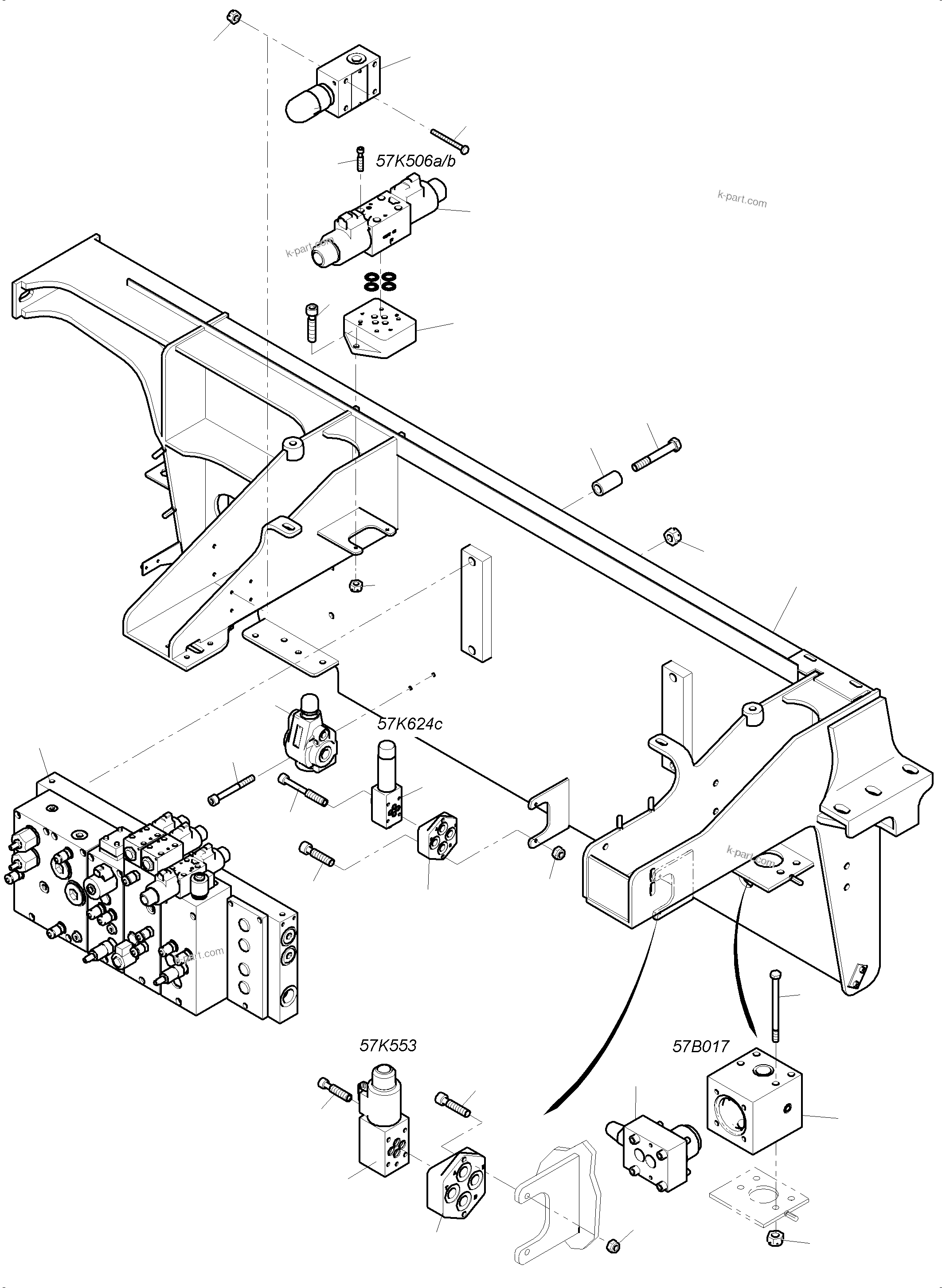 Komatsu parts book diagram for PC4000-6E S/N 08286: CONTROL- AND FILTER PLATE
