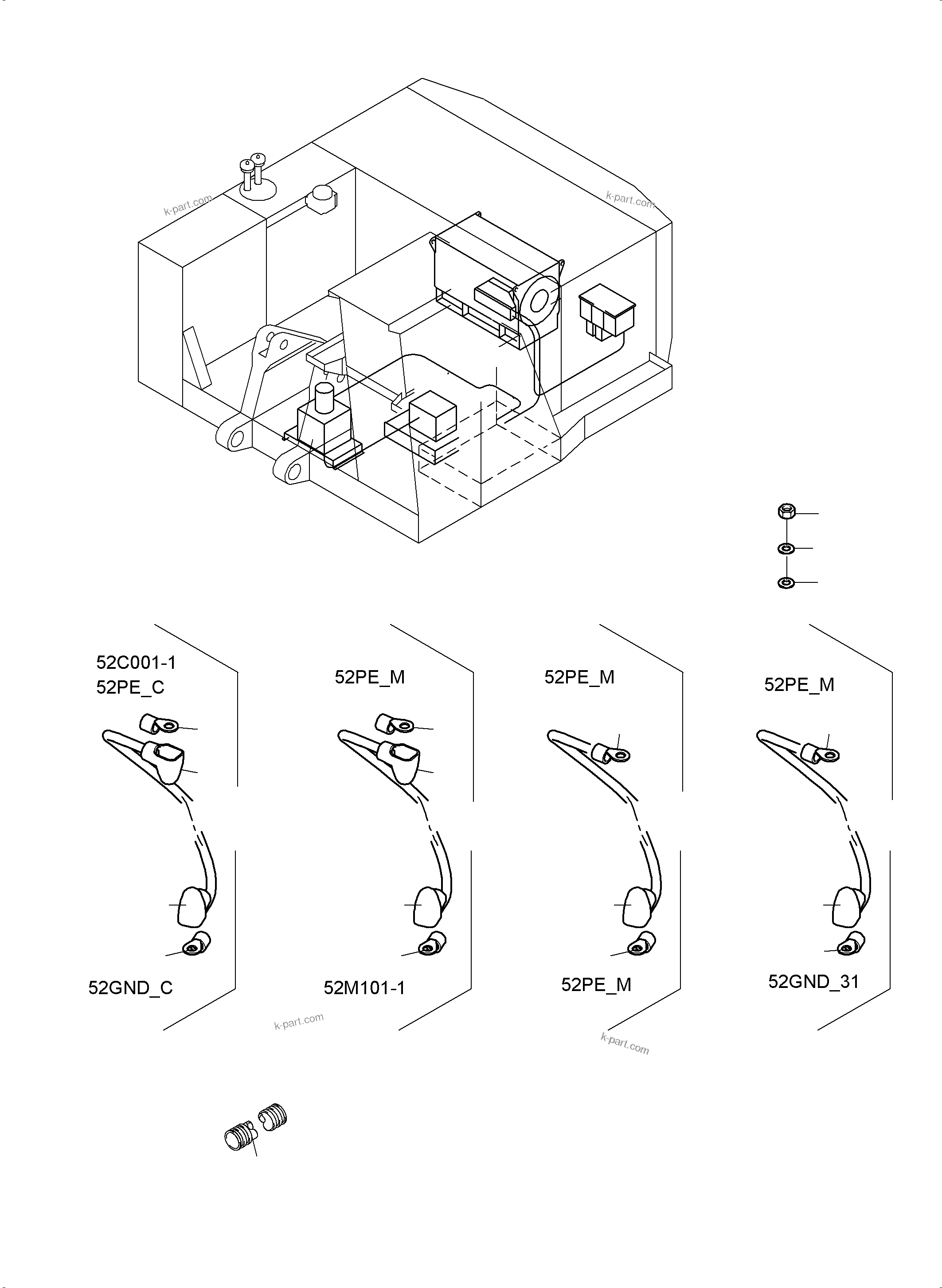 Komatsu parts book diagram for PC4000-6E S/N 08286: EARTH CABLE-ELECTRIC MOTOR