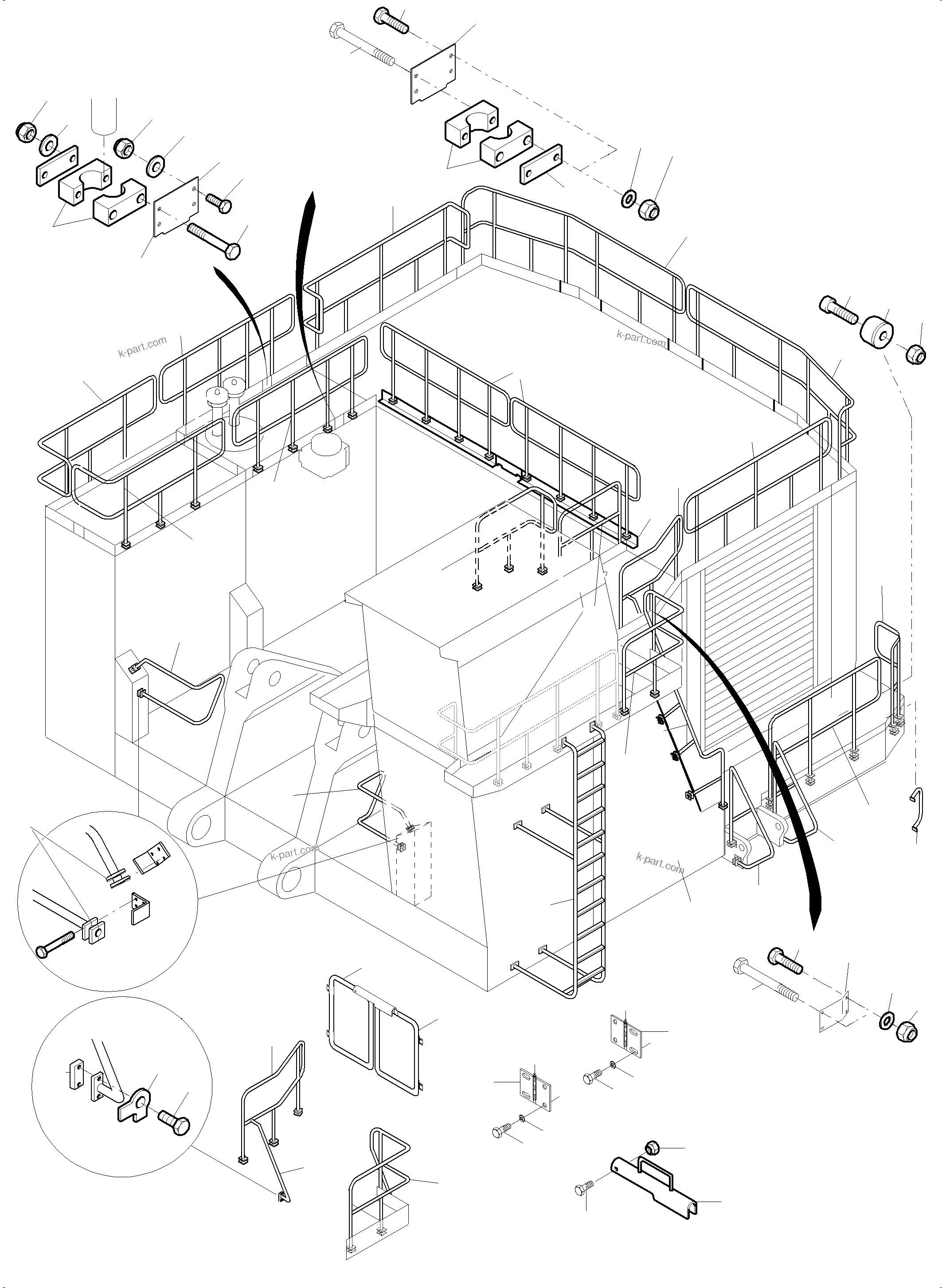 Komatsu parts book diagram for PC4000-6E S/N 08286: RAILS